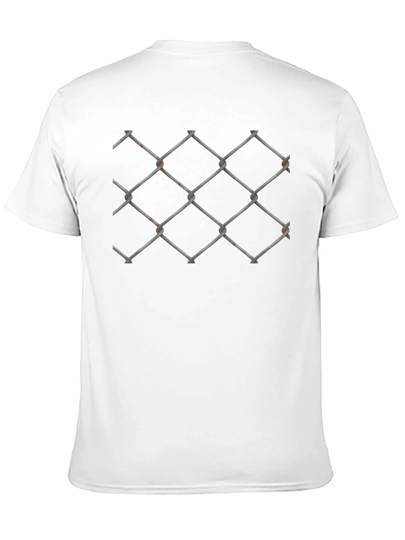 Black Chain Link Fence Graphic Black T-Shirt view 11