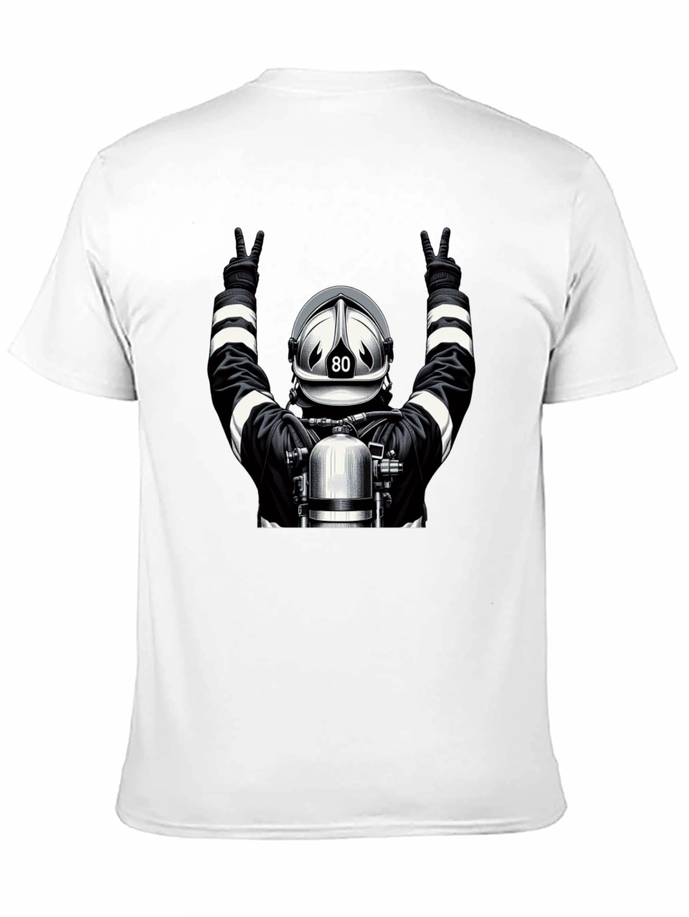 Black Firefighter "80" Graphic T-Shirt view 11