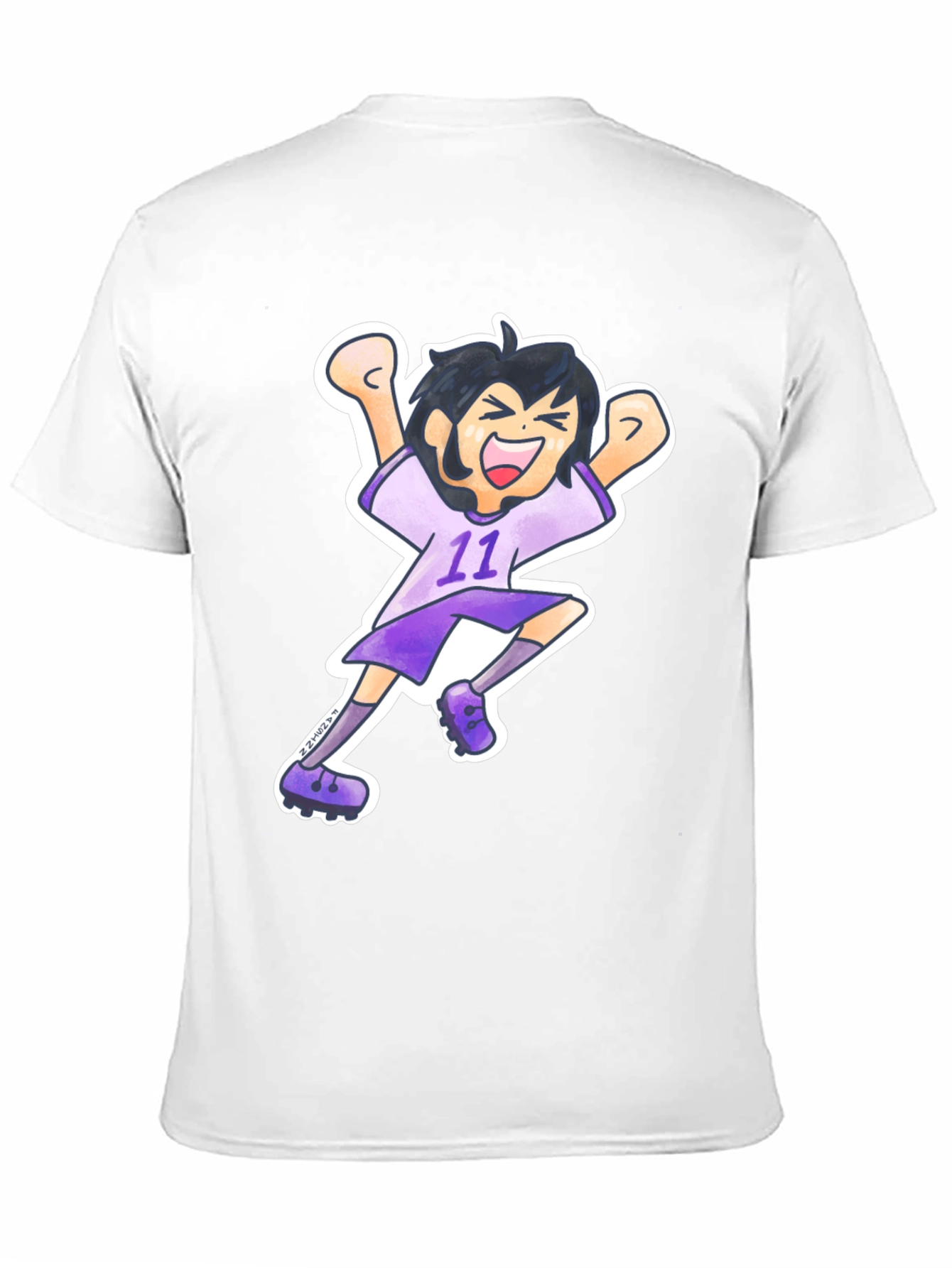 Black Cartoon Soccer Player Graphic Tee view 11