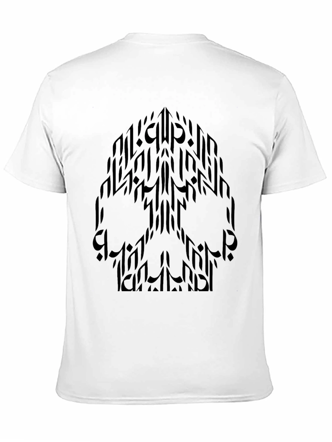 Black Abstract Skull Graphic Black T-Shirt view 11