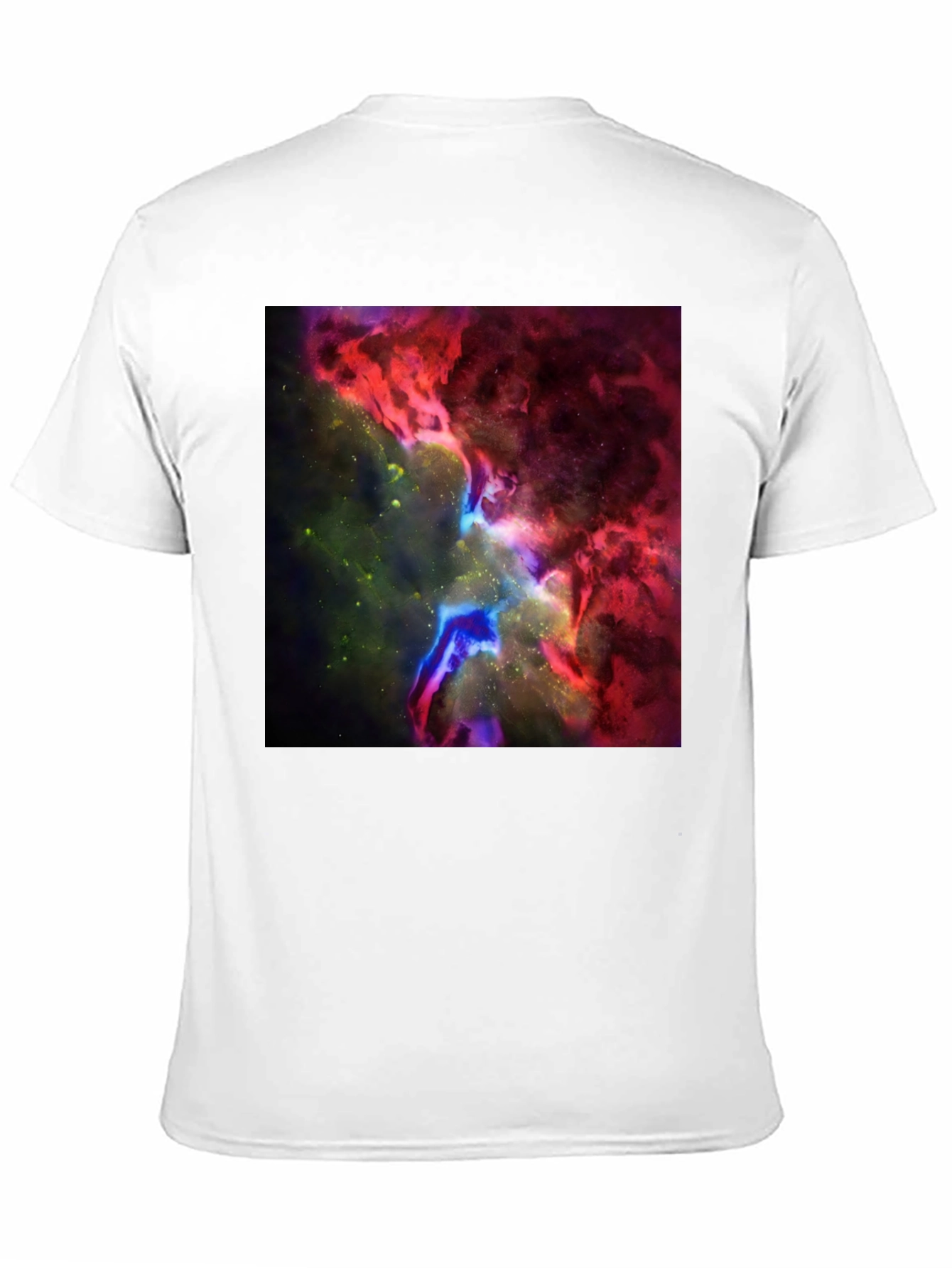 Black Nebula Print Black T-Shirt - Galaxy Design view 11