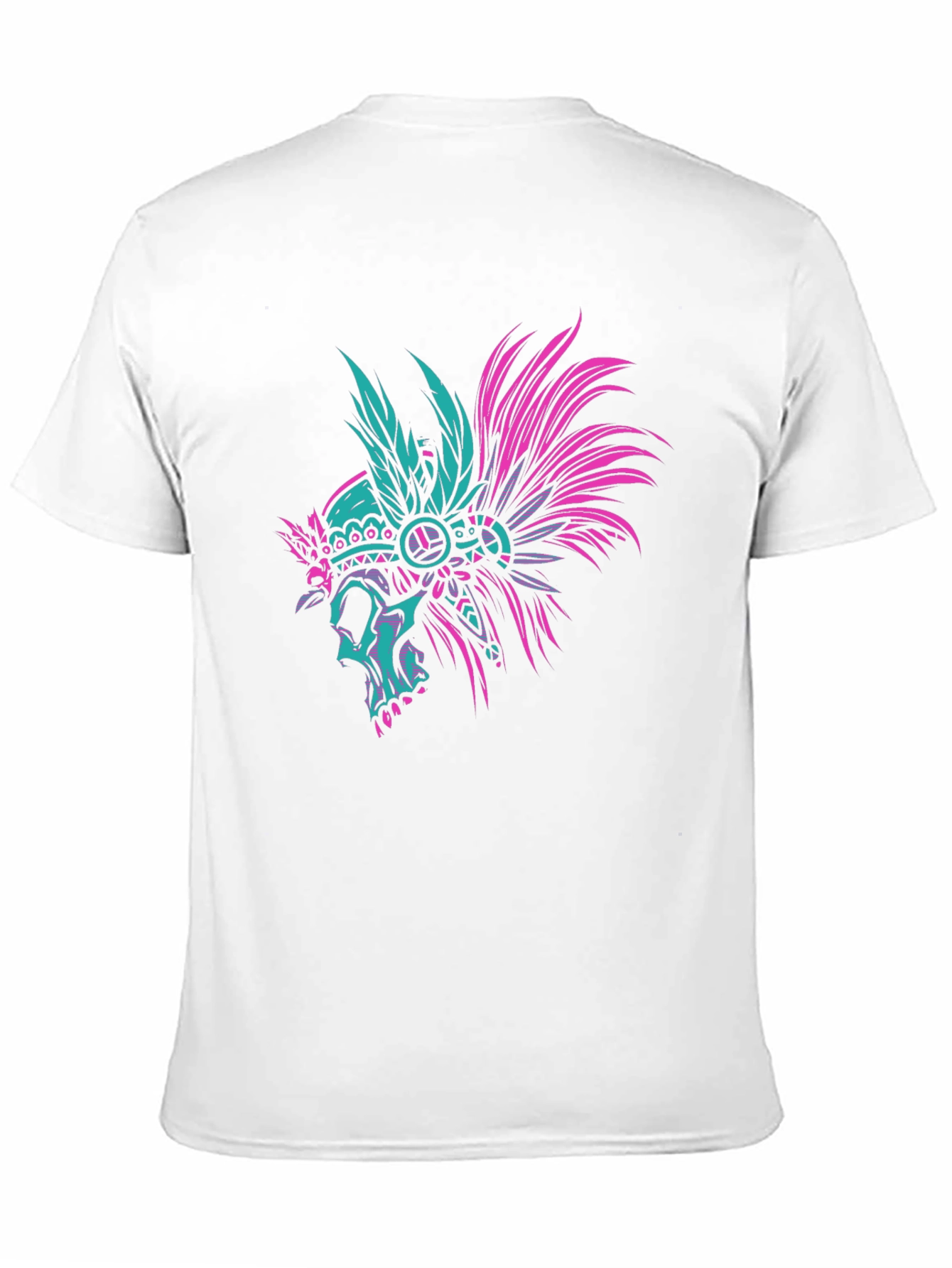 Black Skull Indian Headdress Black T-Shirt view 11