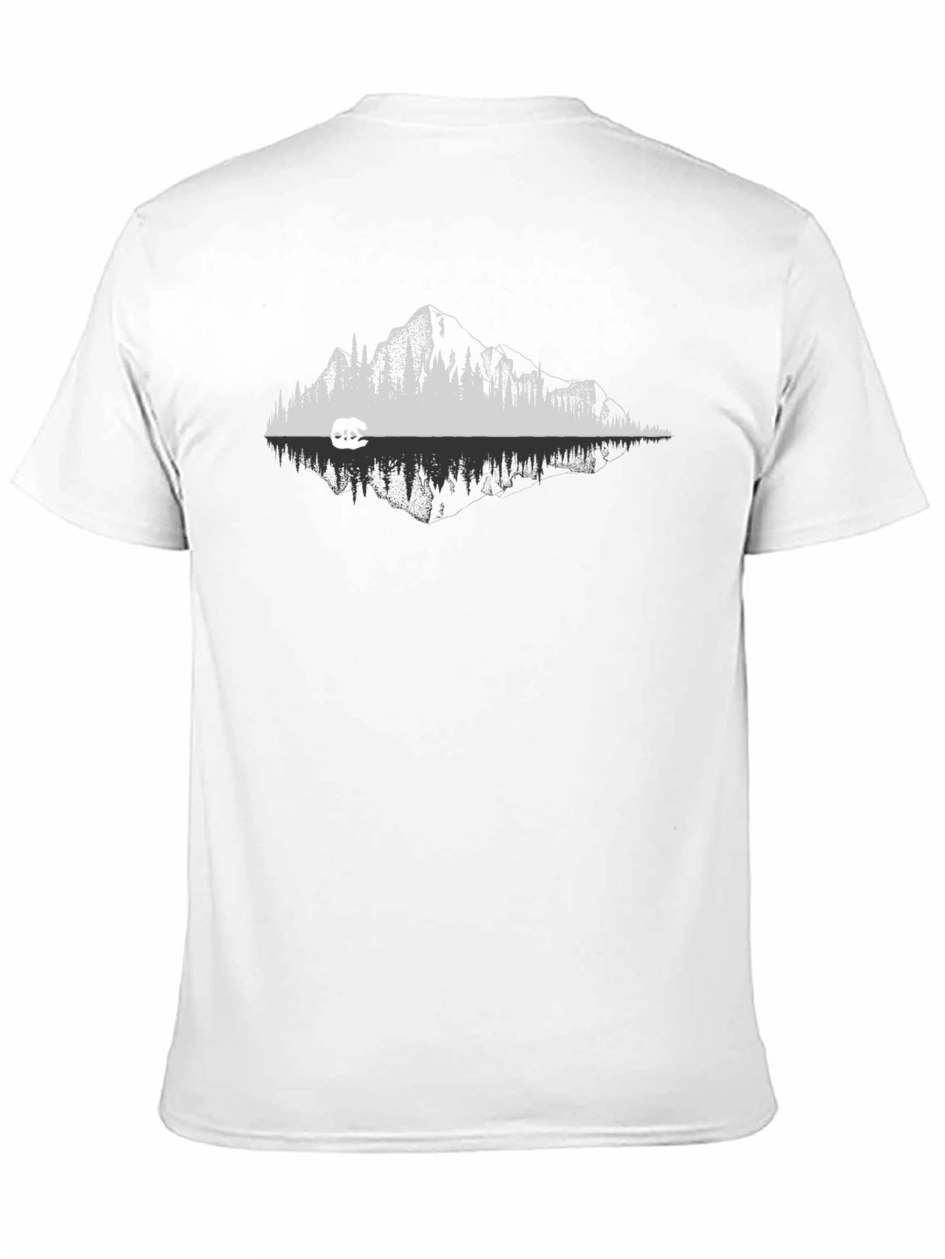 Black Mountain Bear Reflection Graphic T-Shirt view 11