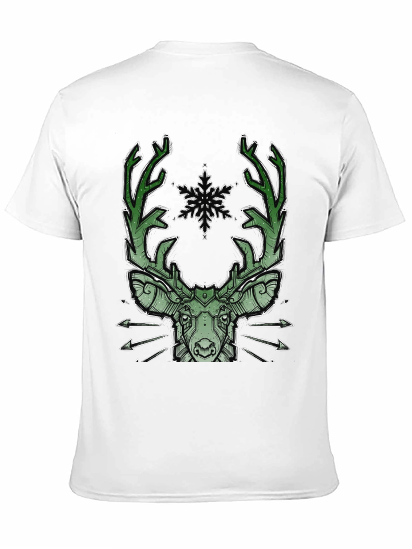 Black Geometric Deer Graphic Tee view 11