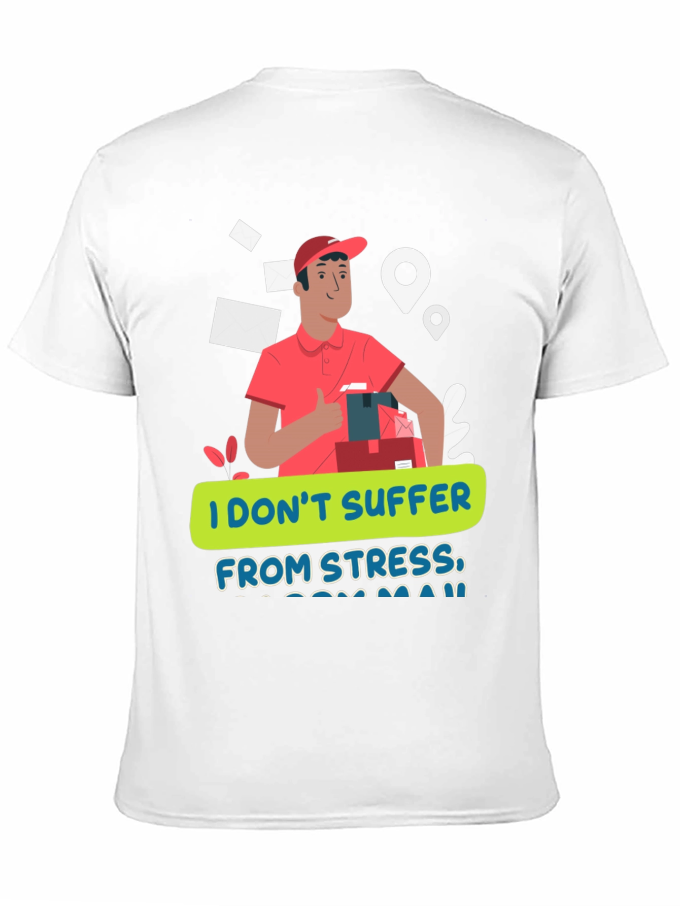Black Funny Delivery Driver T-Shirt - No Stress Zone view 11