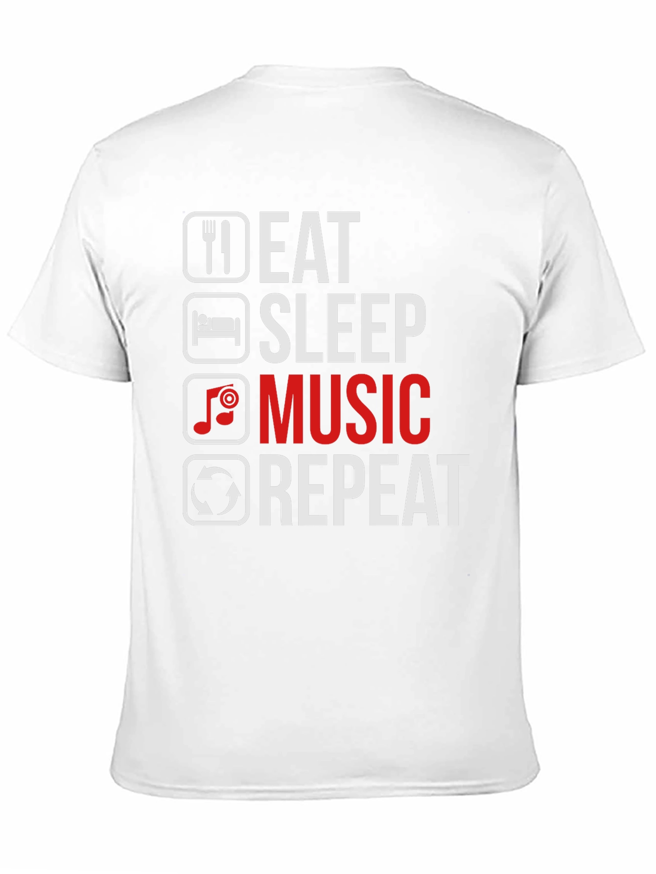 Black Eat Sleep Music Repeat Graphic Tee - Musician T-Shirt view 11