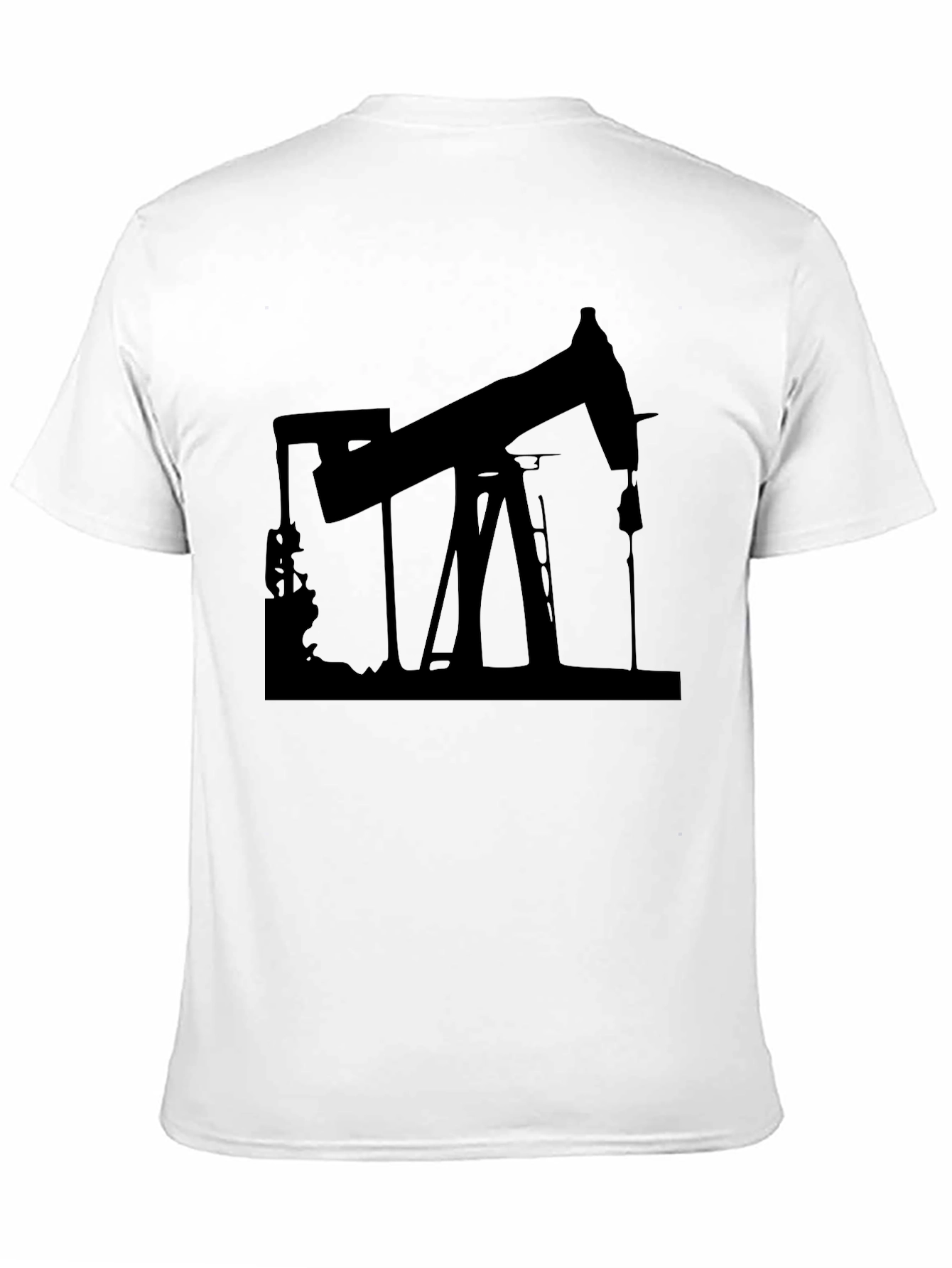 Black Oil Rig Graphic Tee - Black Crew Neck view 11