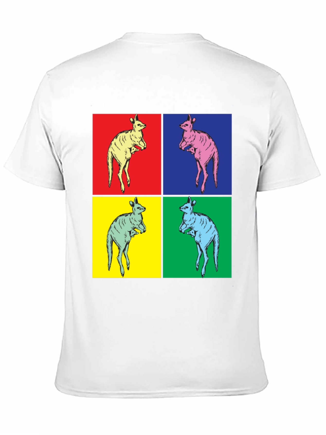 Black Kangaroo Pop Art Black T-Shirt view 11
