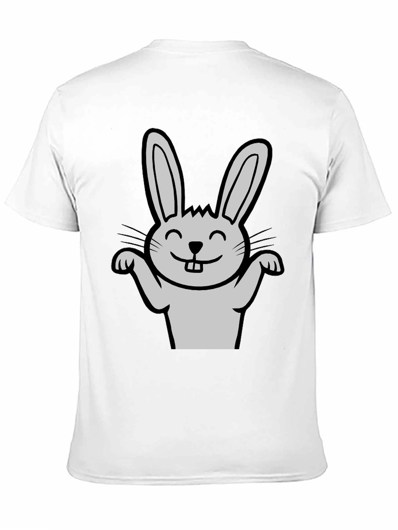 Black Funny Rabbit Graphic Tee - Black Casual T-Shirt view 11