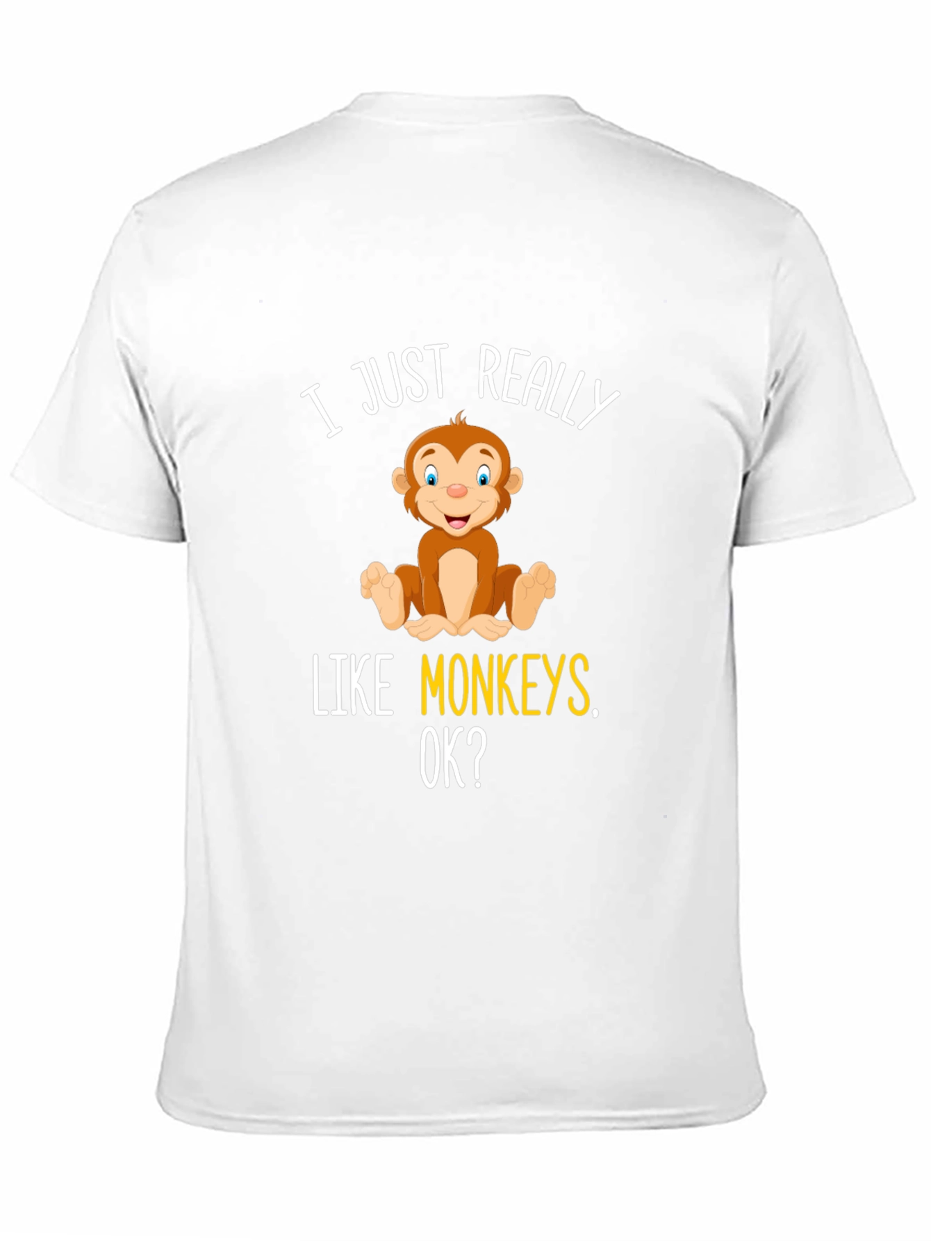 Black I Just Really Like Monkeys T-Shirt view 11