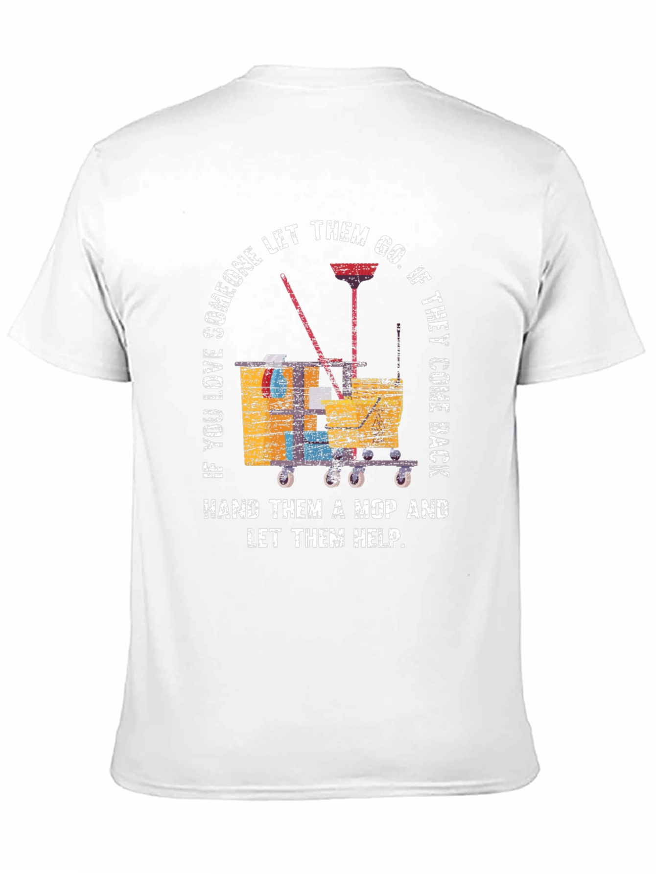 Black Funny Cleaning Humor Graphic Tee - If You Love, Let Them Mop view 11