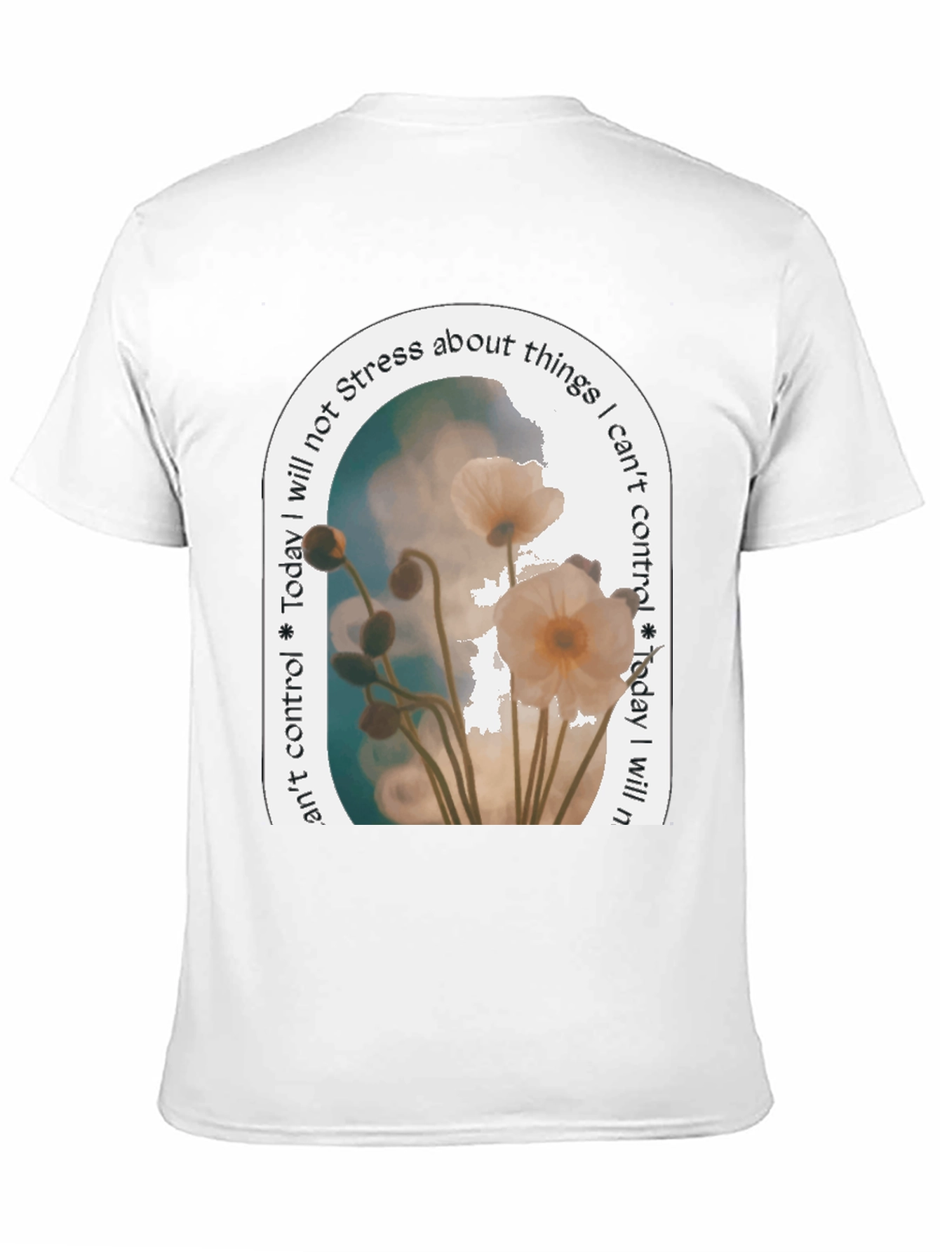 Black Floral Serenity T-Shirt: Stress-Free Living view 11