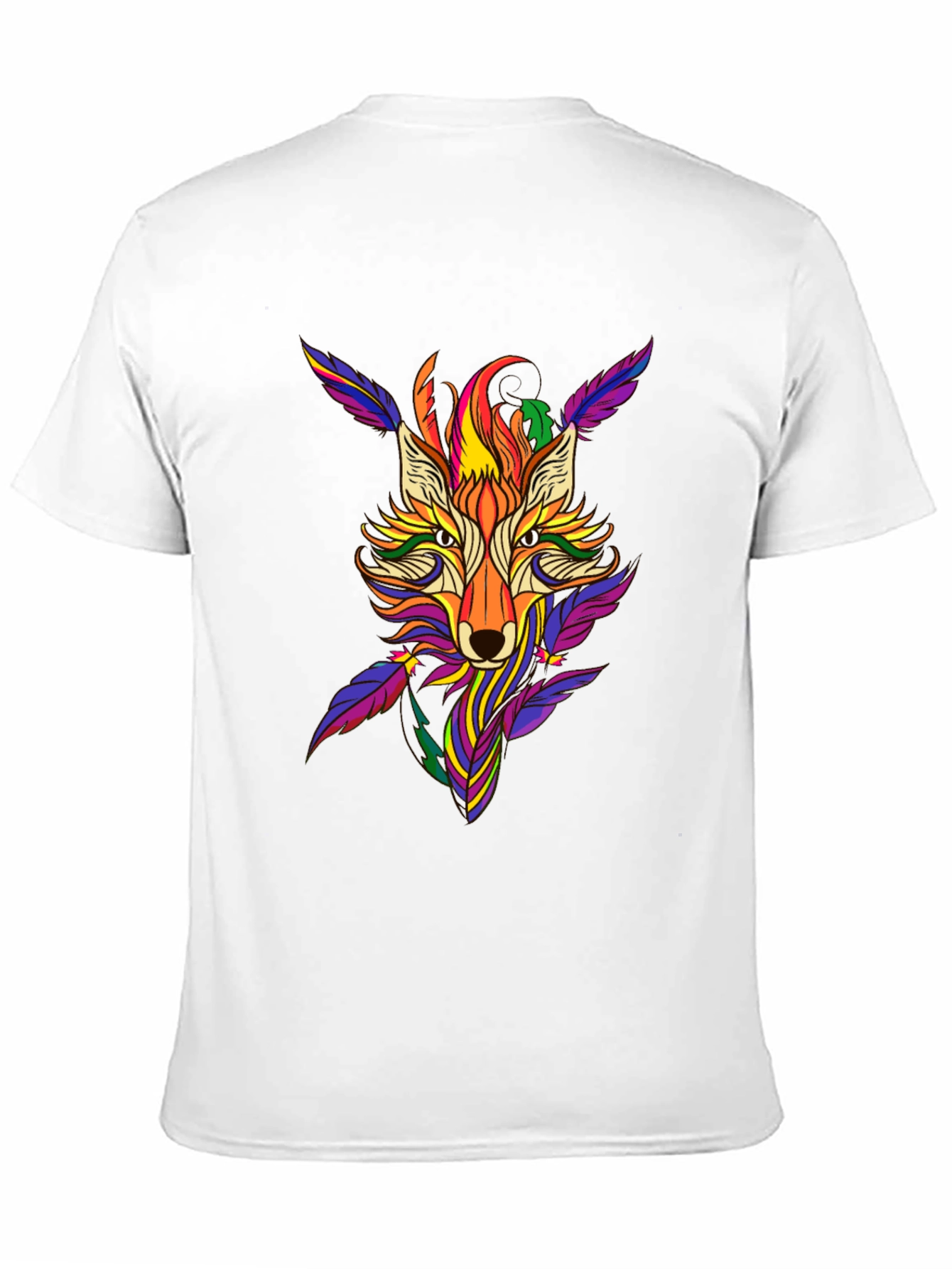 Black Colorful Fox Graphic Print T-Shirt view 11