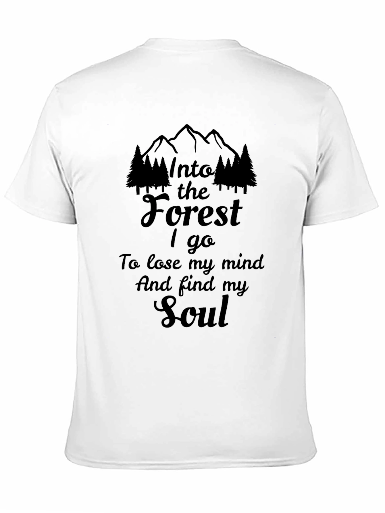 Black Into the Forest Graphic T-Shirt view 11