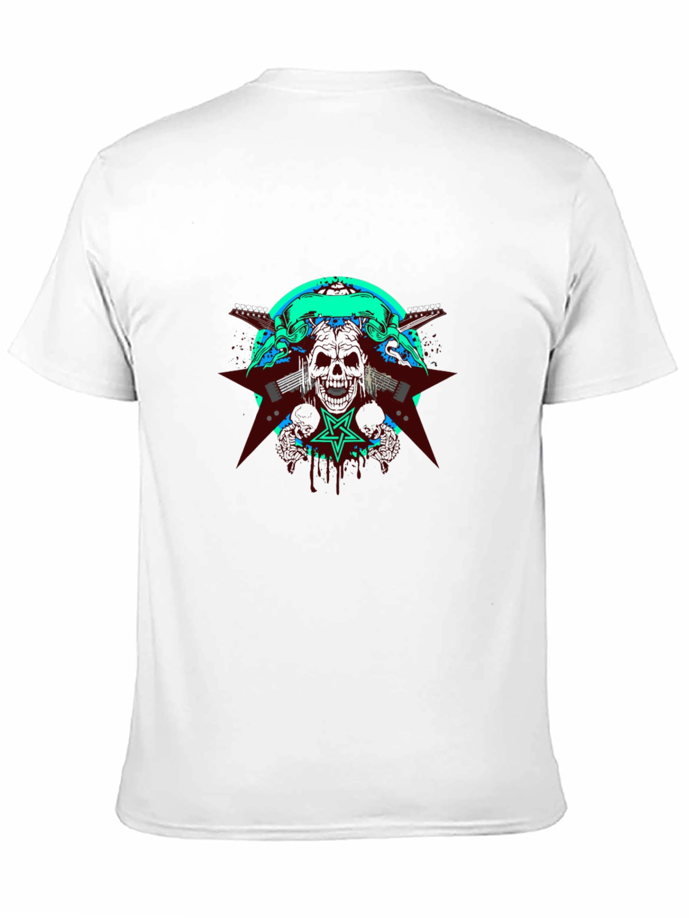 Black Skull & Guitar Graphic Tee - Rock & Roll Style view 11