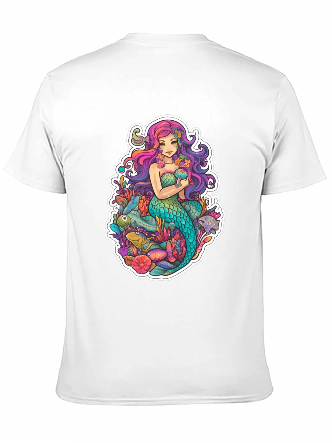Black Mermaid Graphic Tee - Black Cotton T-Shirt view 11