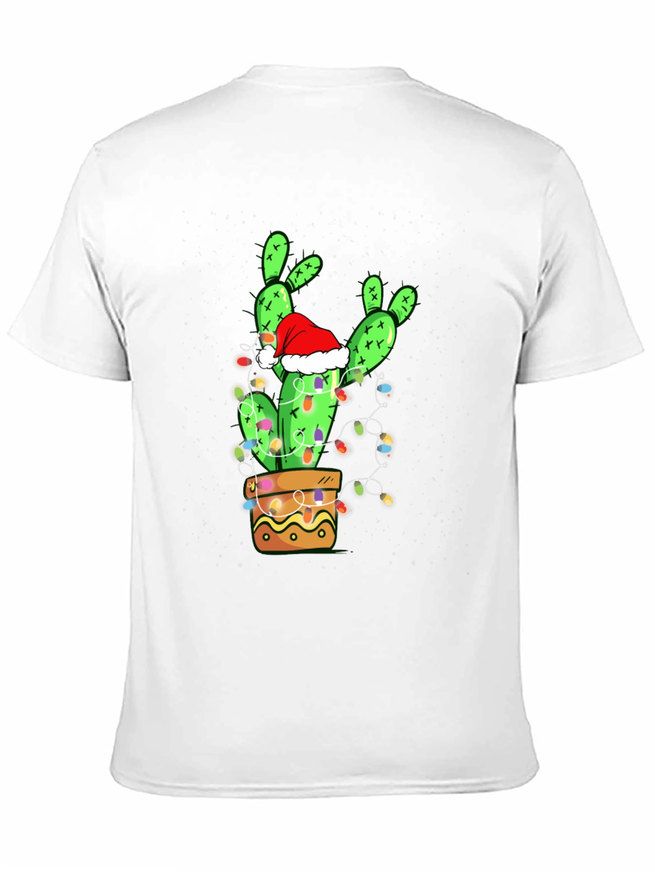 Black Festive Cactus T-Shirt: Christmas Holiday Apparel view 11