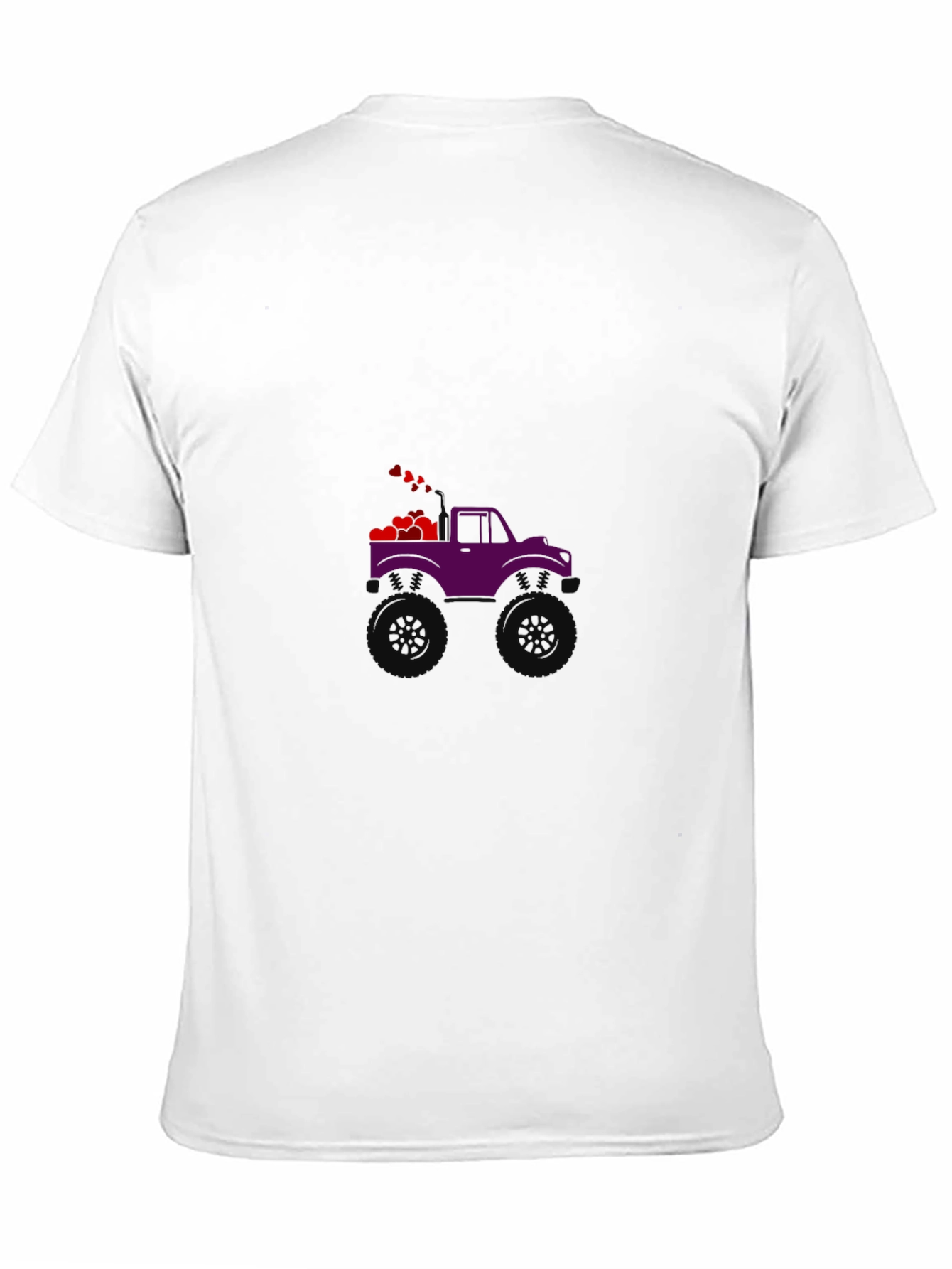 Black Purple Monster Truck with Hearts Graphic Tee view 11