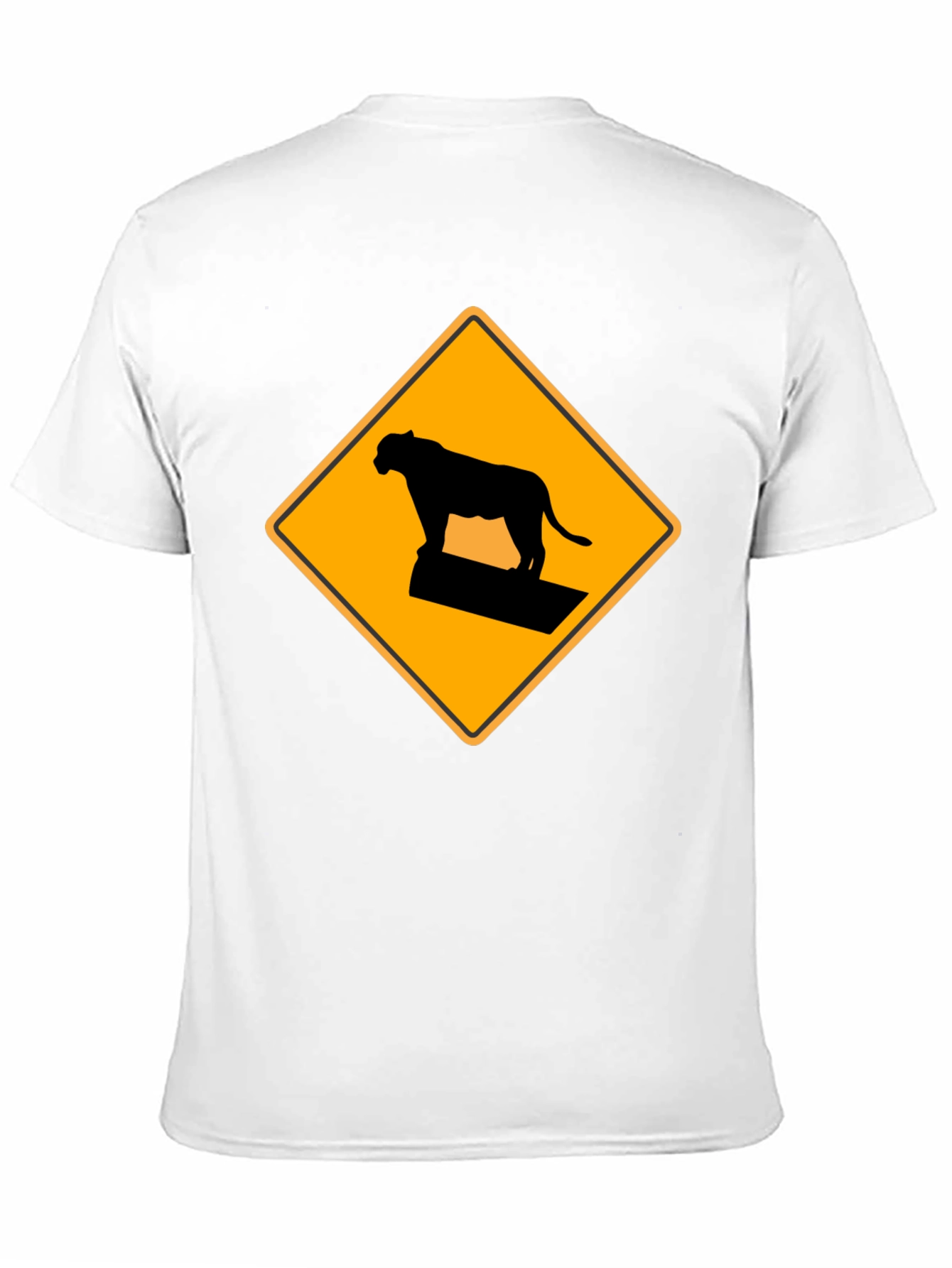 Black Caution Cougar Crossing T-Shirt - Black view 11