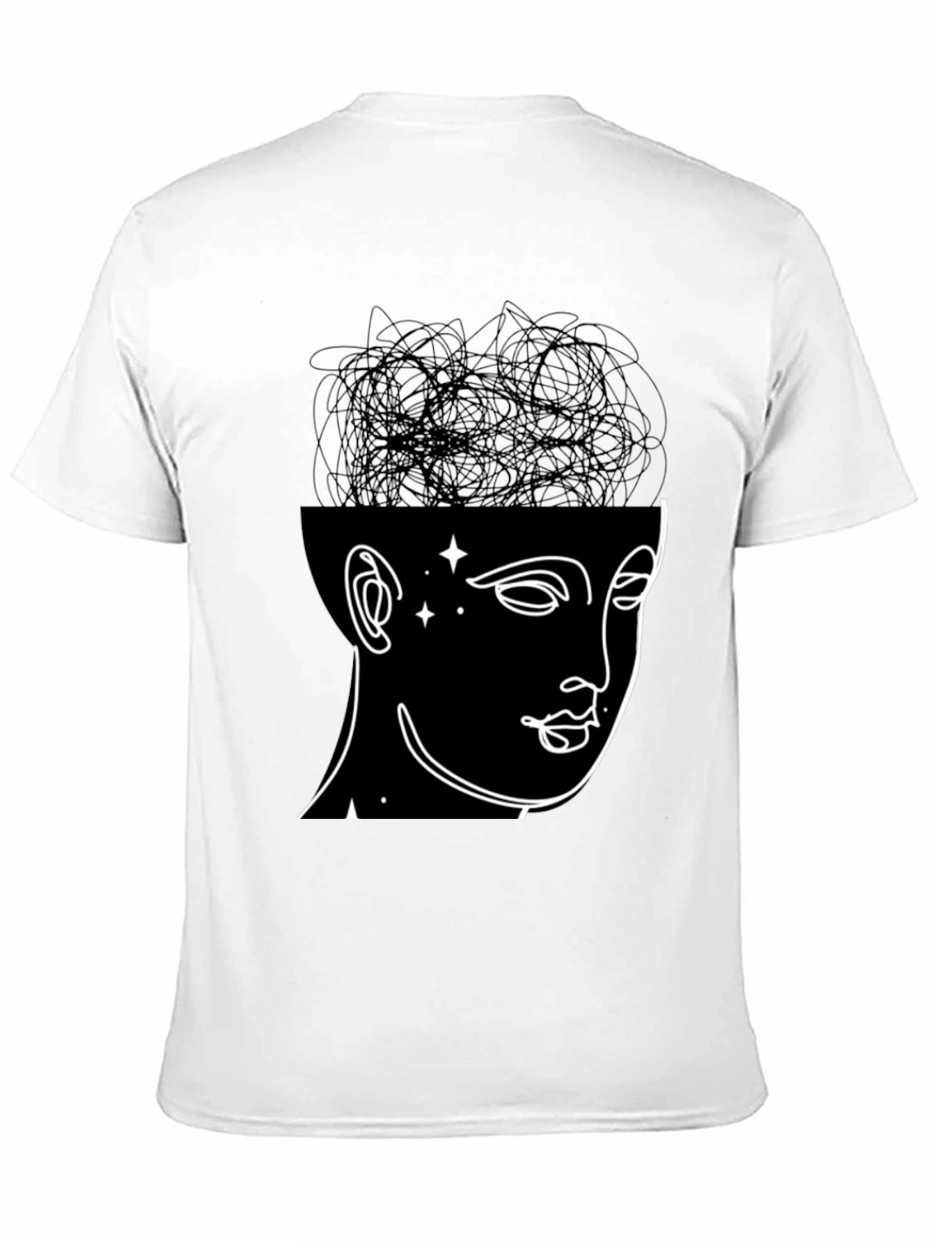 Black Abstract Mind T-Shirt - Modern Graphic Tee view 11