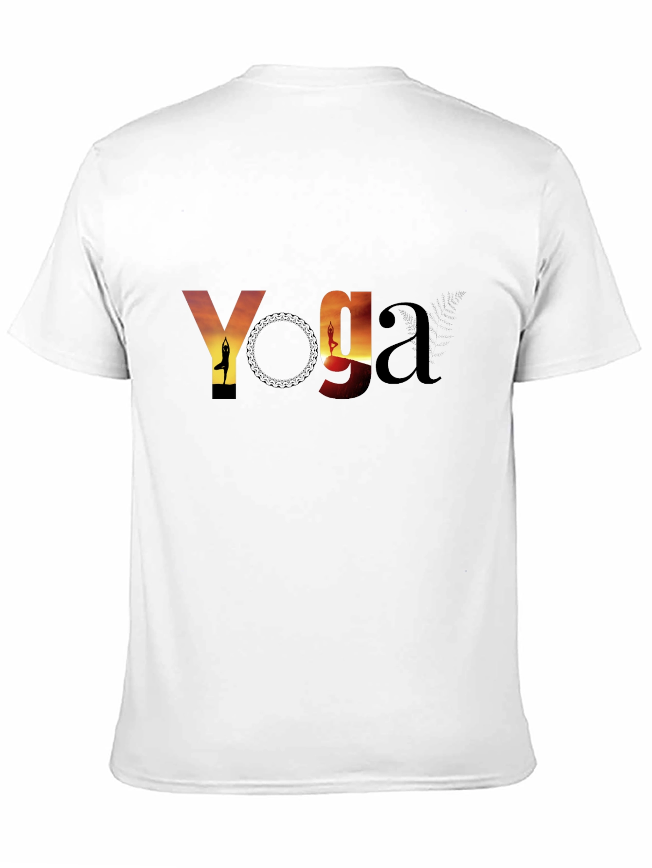 Black Yoga Sunset Graphic Tee - Black Cotton T-Shirt view 11