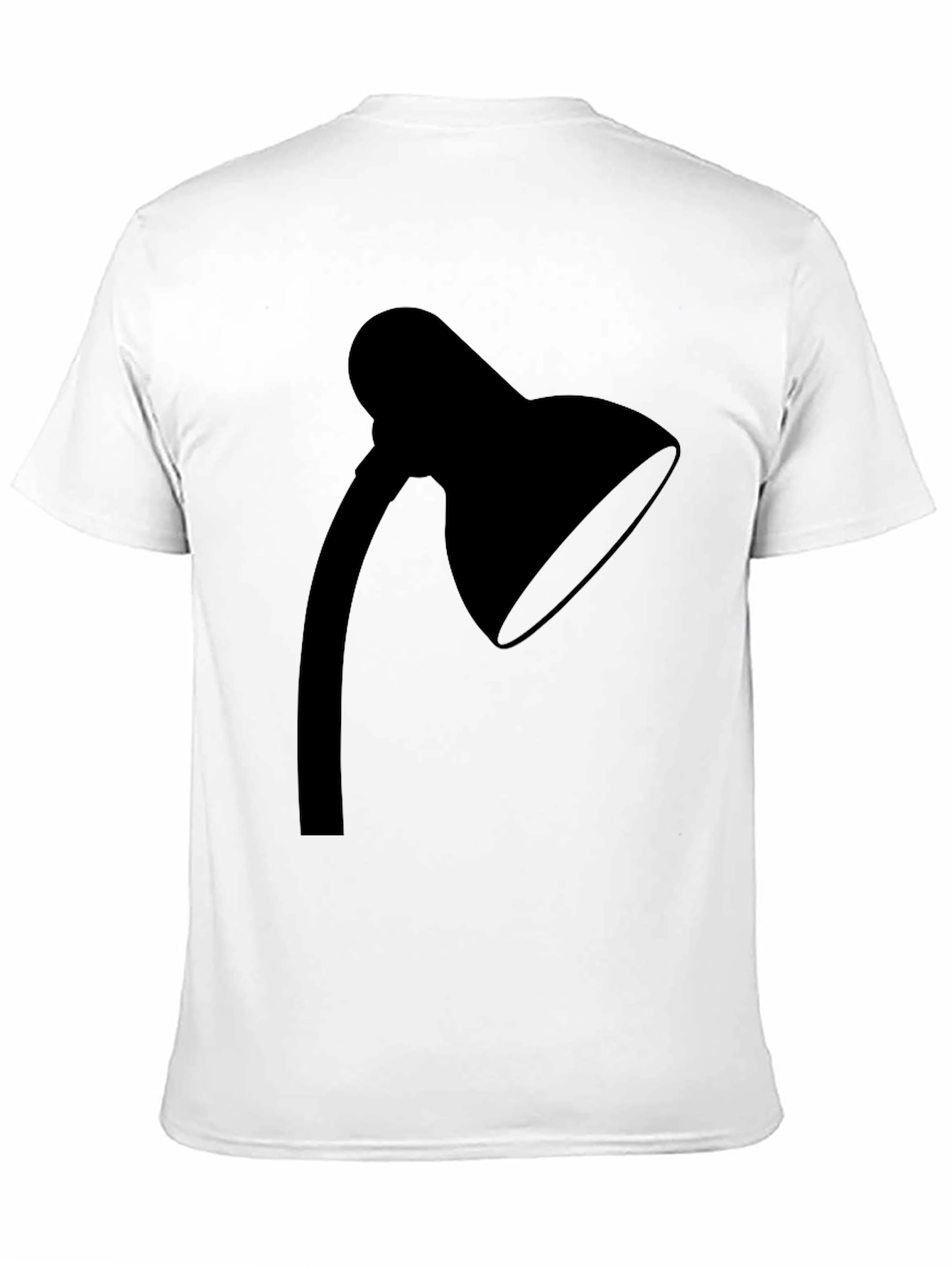 Black Minimalist Lamp Graphic Tee - Black Cotton T-Shirt view 11