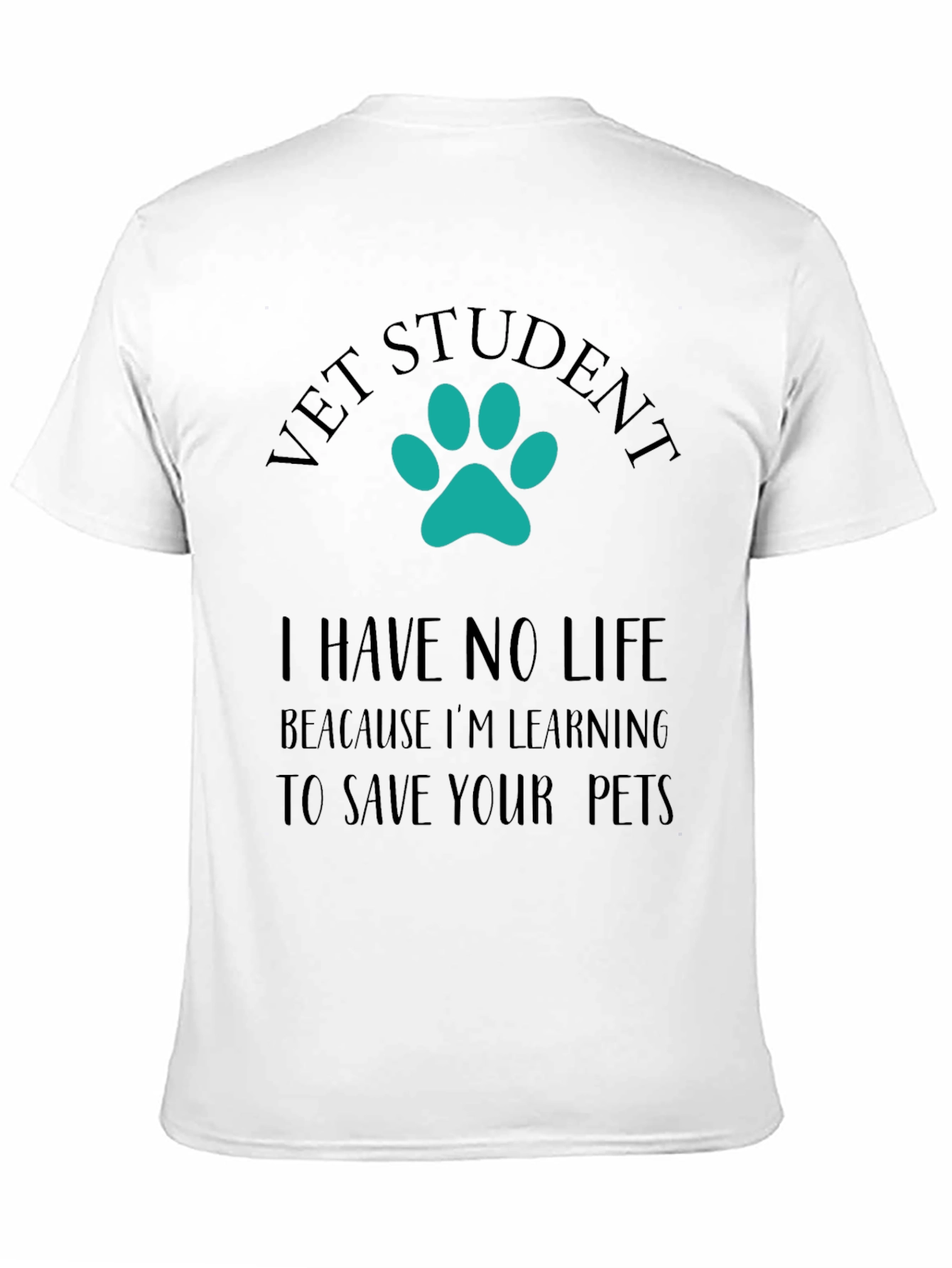 Black Vet Student Paw Print Graphic Tee - Black view 11