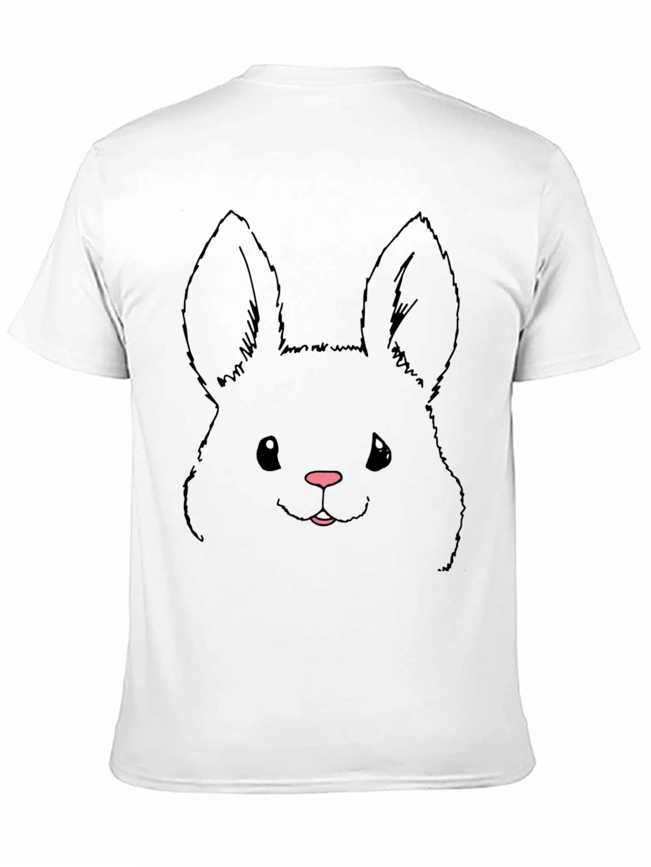 Black Cute Bunny Graphic Tee - Black Cotton Blend view 11