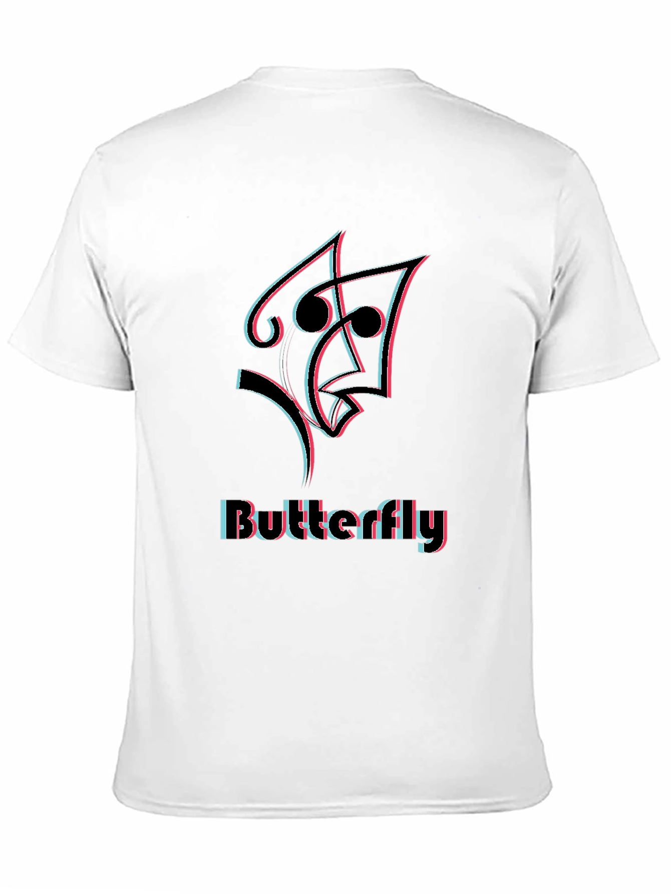 Black Butterfly Illusion Graphic Black T-Shirt view 11