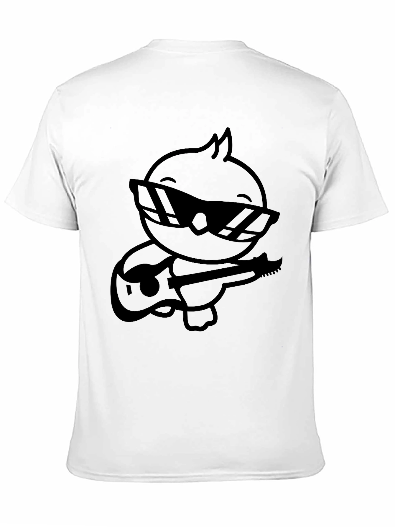 Black Cool Chick Guitar Player Black T-Shirt view 11