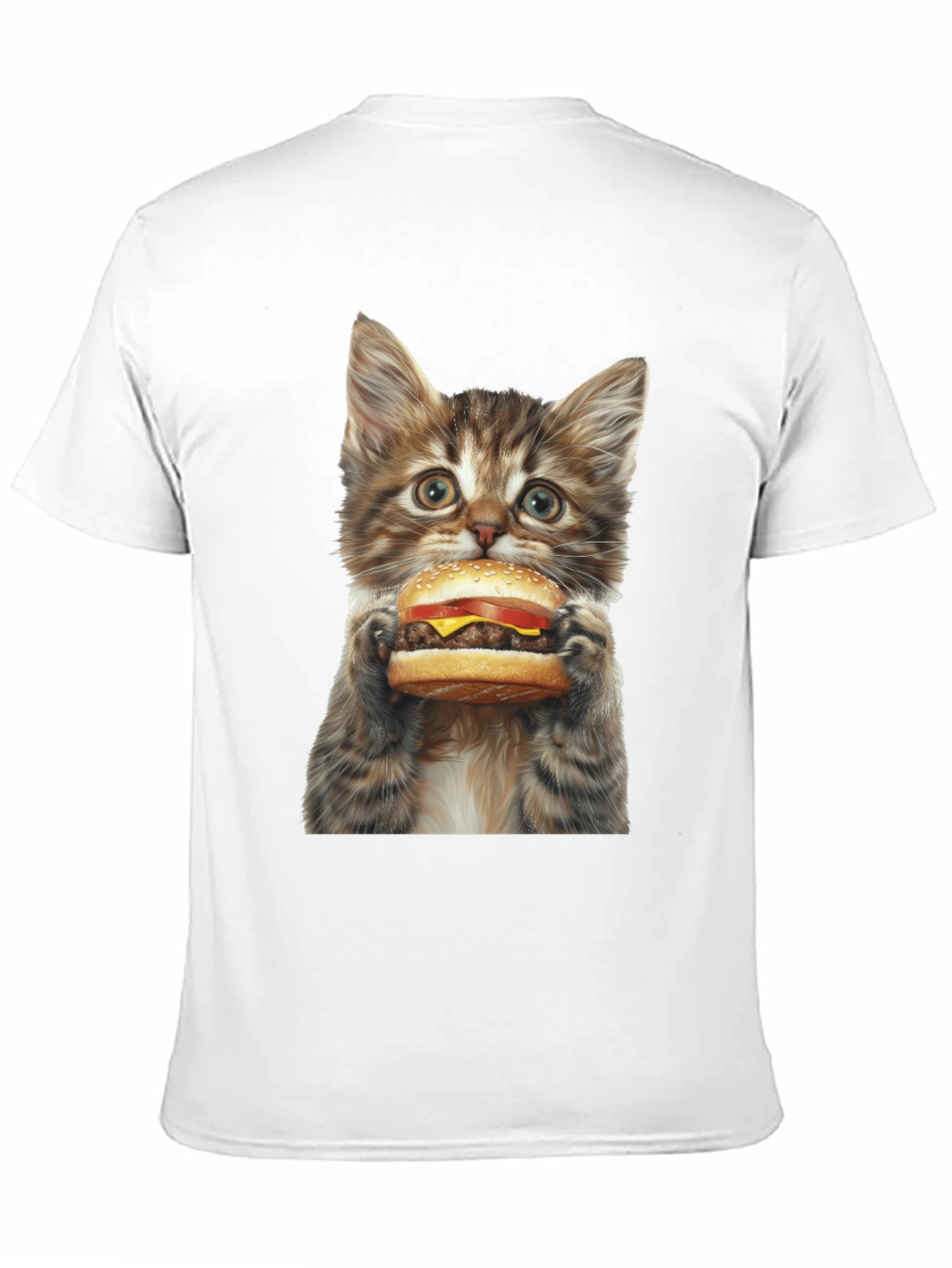 Black Cat Burger T-Shirt - Funny Kitten Graphic Tee view 11