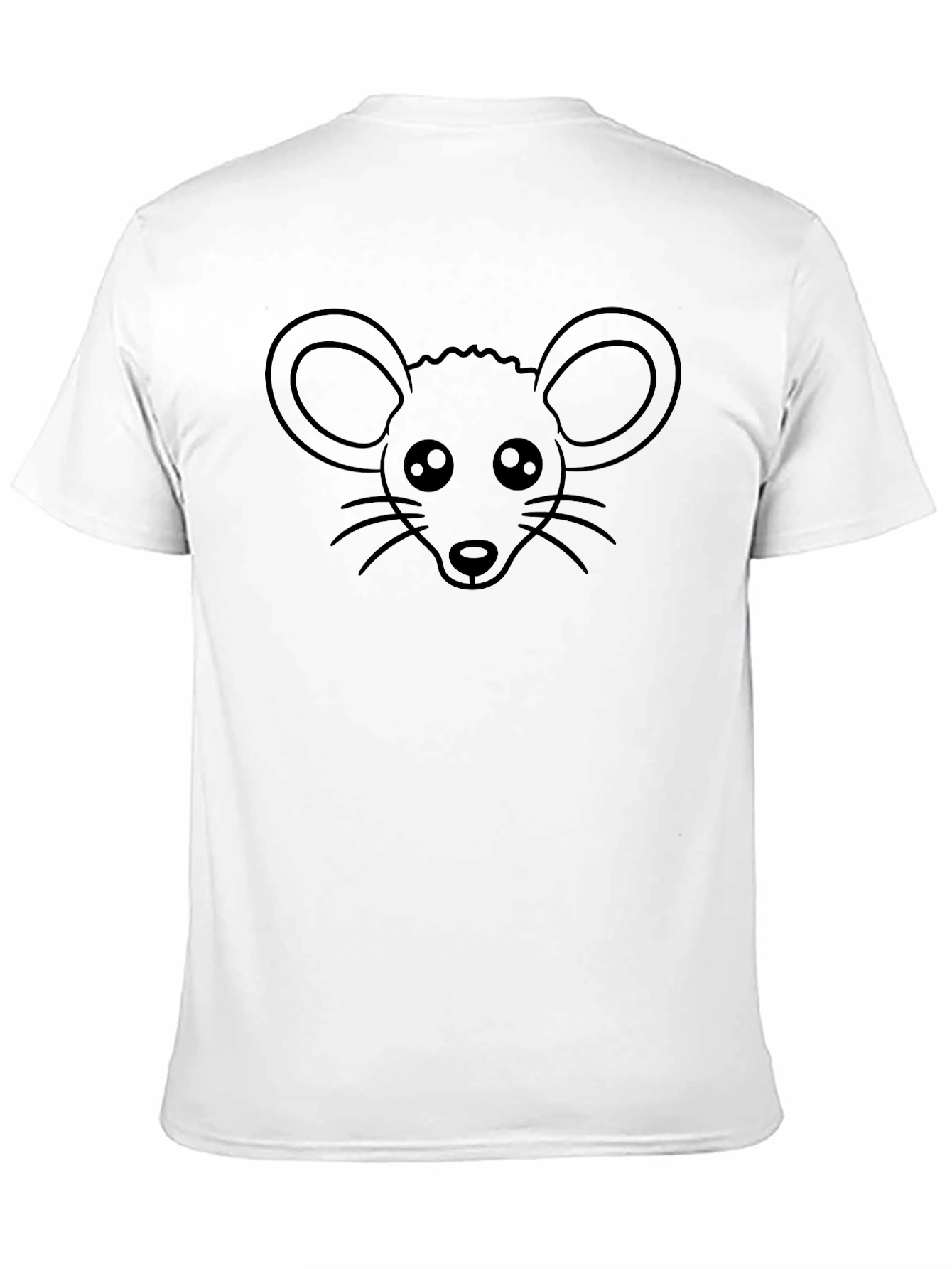 Black Cute Mouse Graphic Tee - Black Cotton T-Shirt view 11