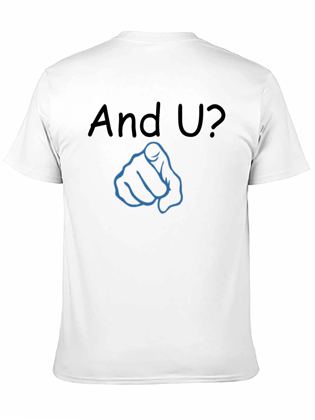 Black And U? Pointing Finger Graphic Tee - Black Cotton T-Shirt view 11