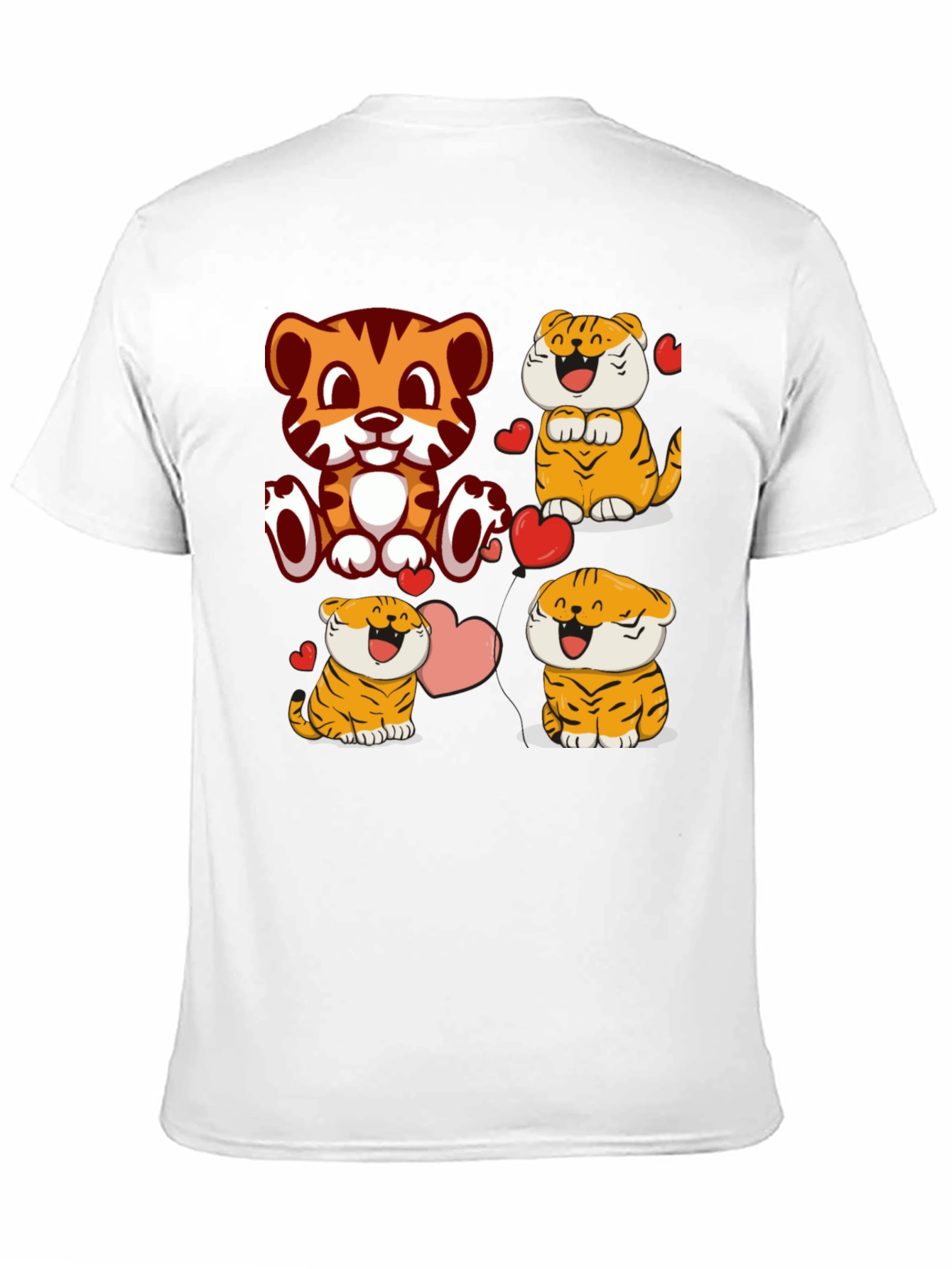 Black Cute Cartoon Tiger Graphic Tee - Black view 11