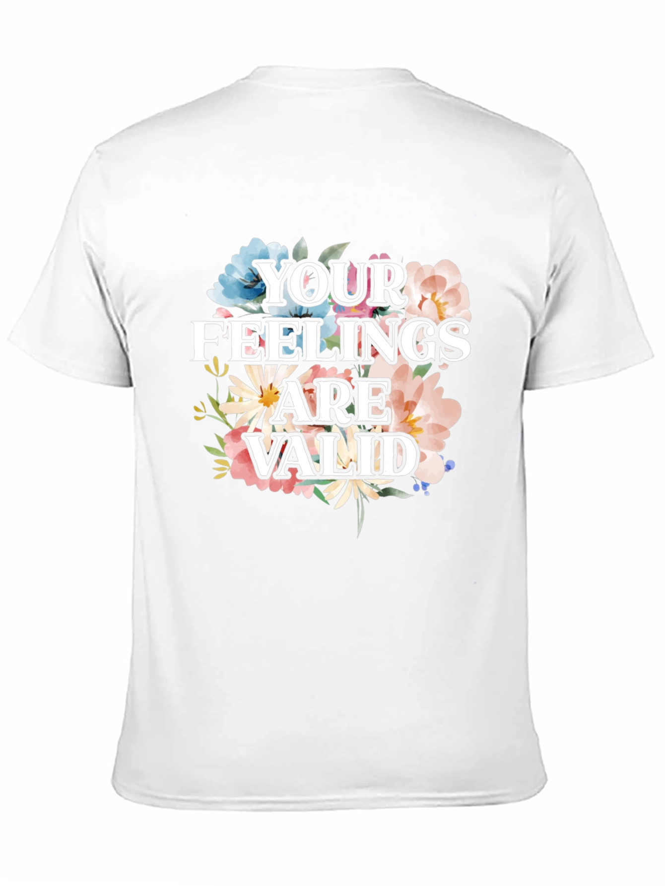 Black Floral "Your Feelings Are Valid" Graphic Tee view 11