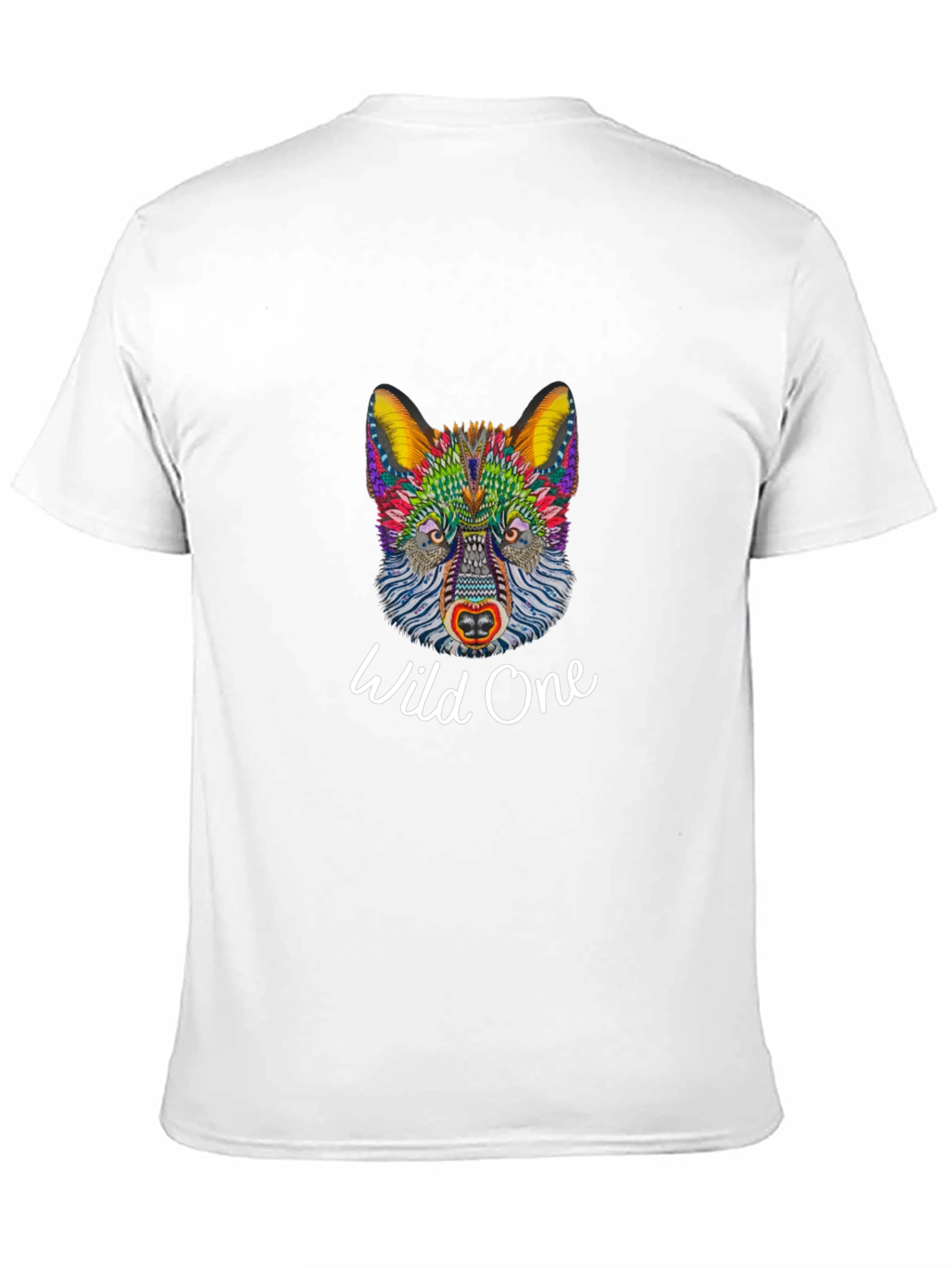 Black Wild One Graphic Tee - Colorful Wolf Design view 11