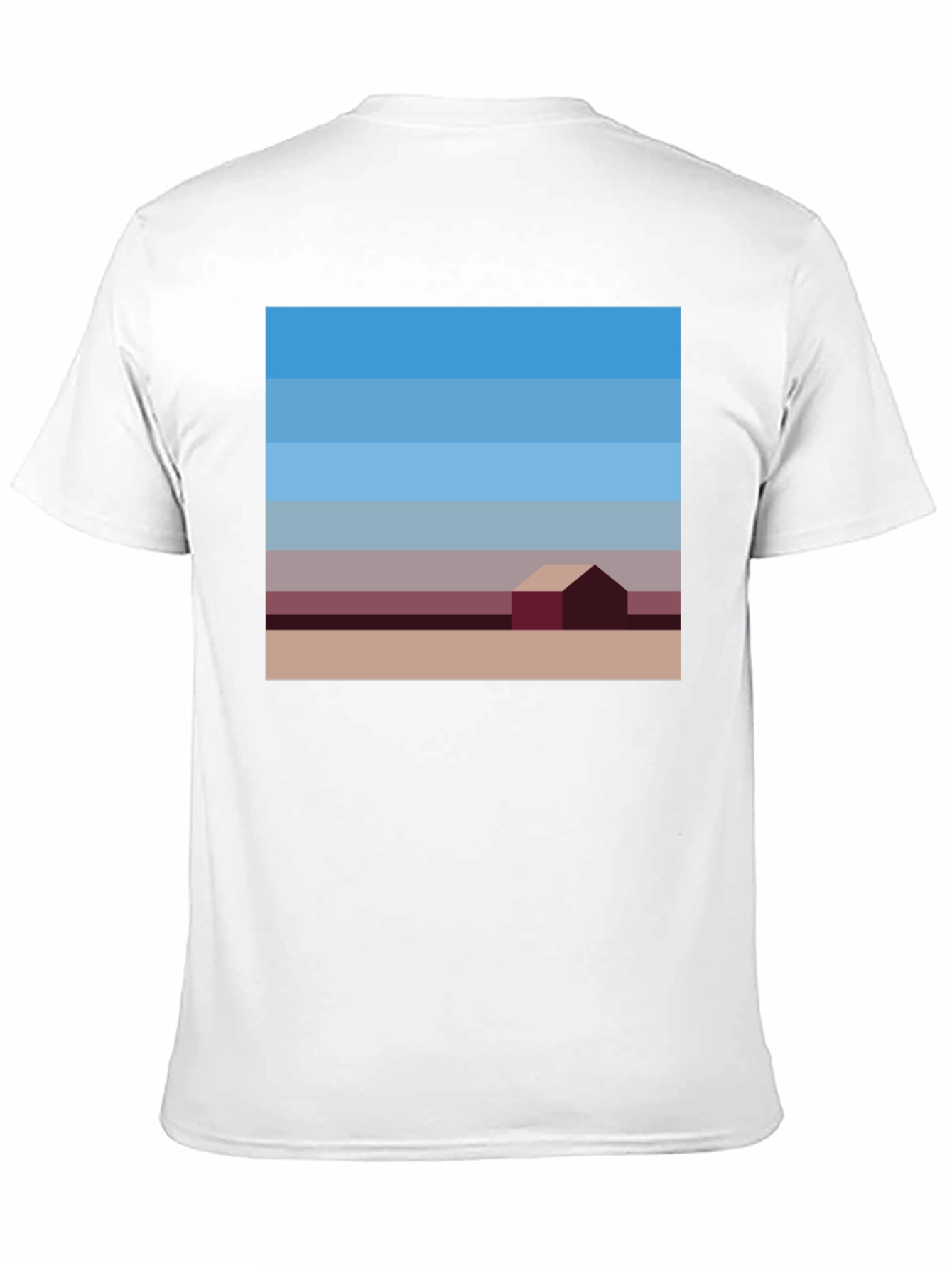 Black Abstract Landscape Graphic Tee - Modern Art Shirt view 11