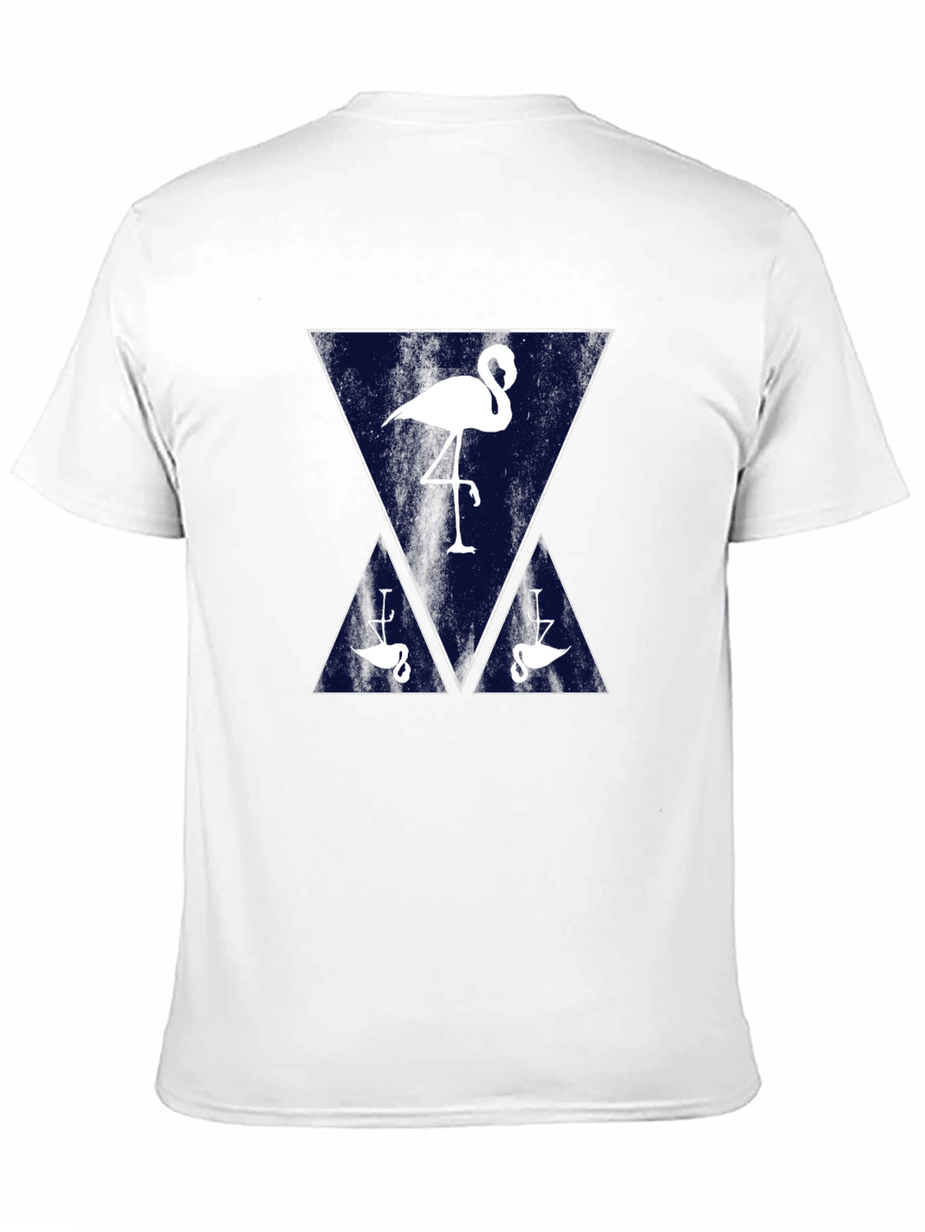 Black Flamingo Triangle Graphic Tee - Casual Black T-Shirt view 11