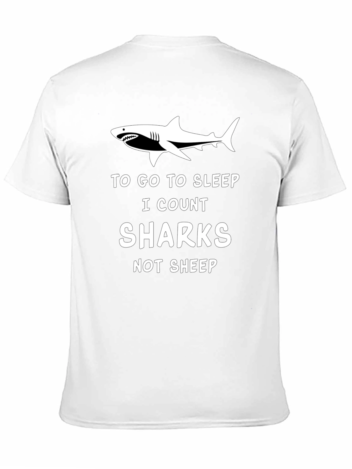 Black Shark Lover T-Shirt: Count Sharks Not Sheep view 11