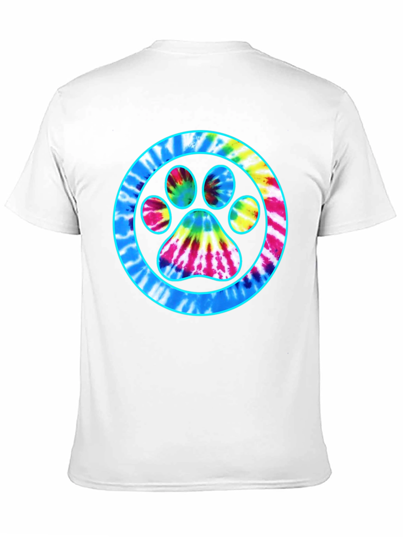 Black Tie-Dye Paw Print Graphic Tee - Casual Comfort view 11