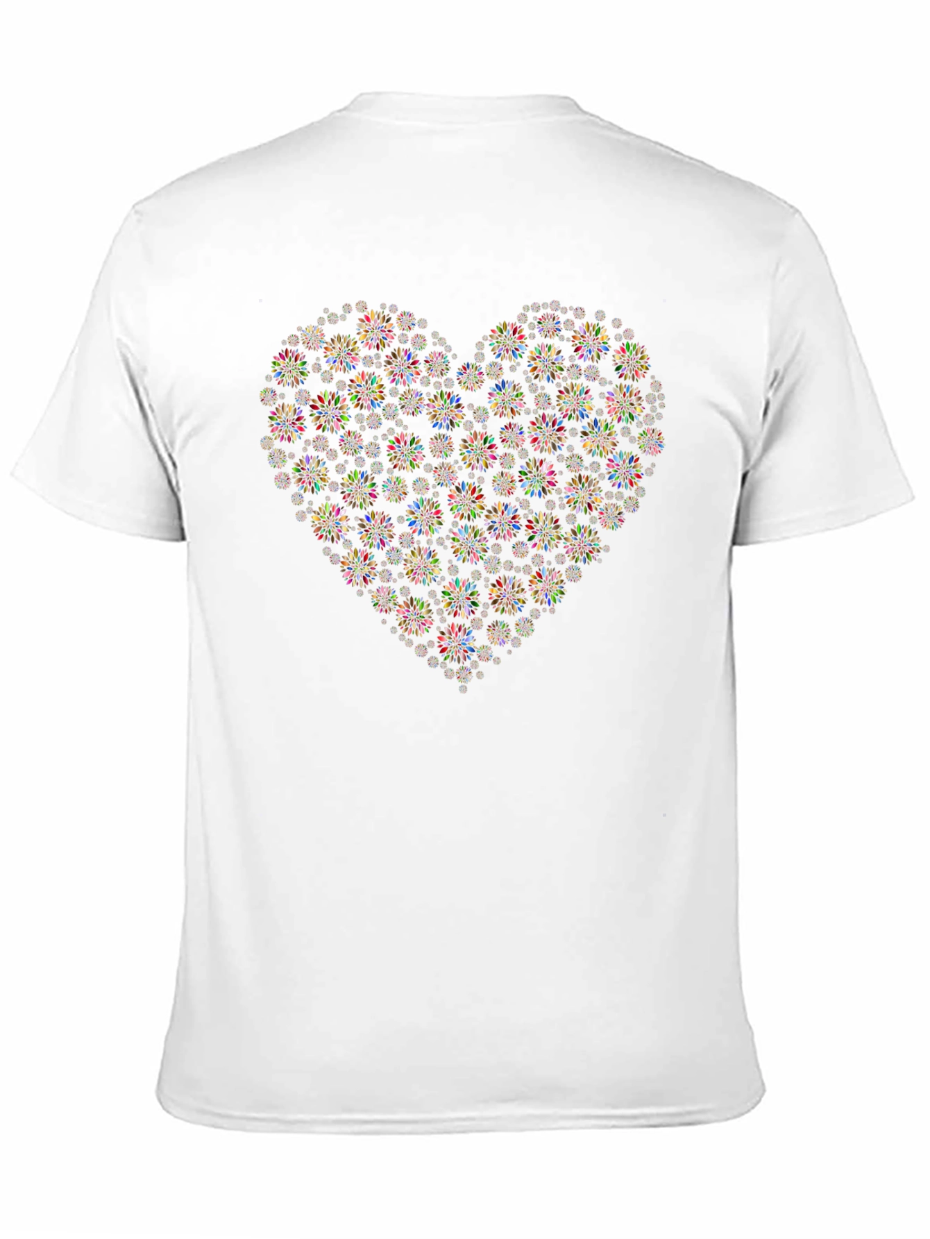 Black Floral Heart Graphic Tee - Black Cotton Comfort view 11