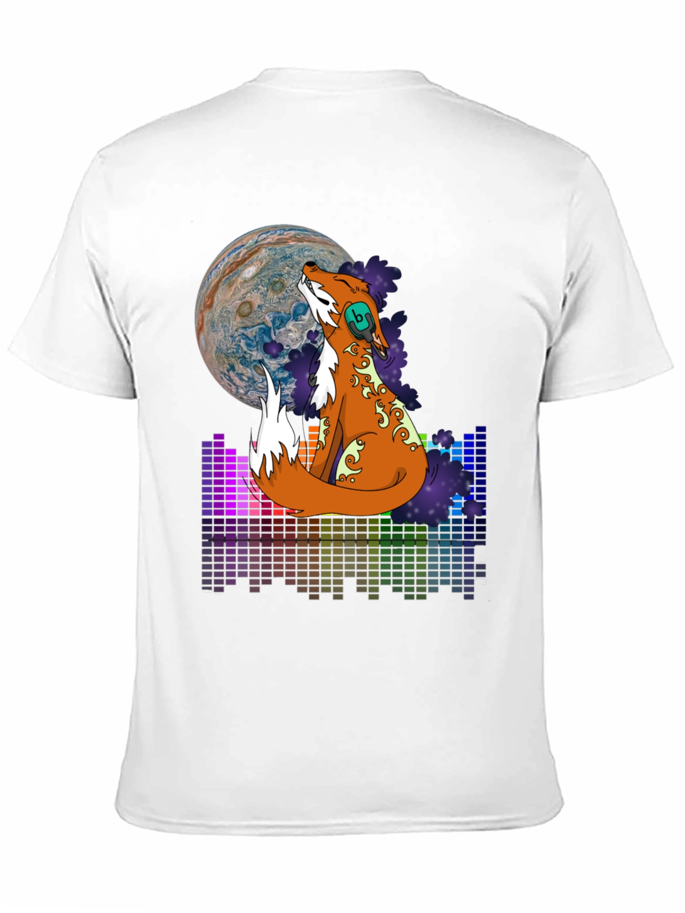 Black Fox Howling at Jupiter Graphic Tee view 11