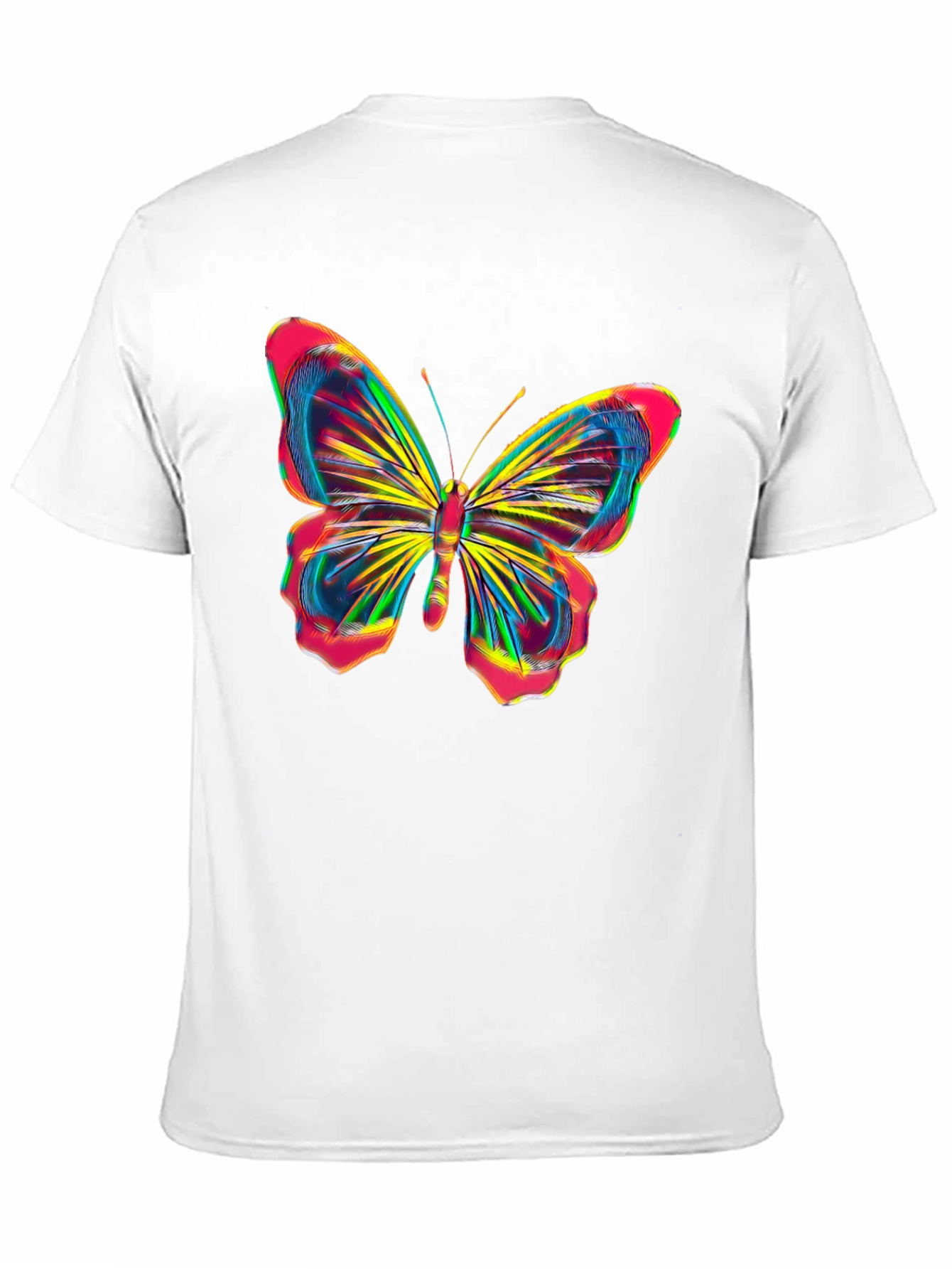 Black Vibrant Butterfly Graphic Tee - Bold Black Cotton Shirt view 11