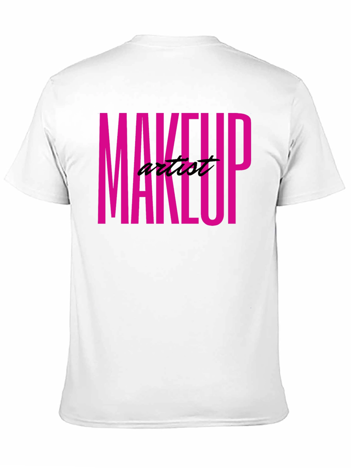 Black Makeup Artist Tee - Bold Pink Graphic T-Shirt view 11