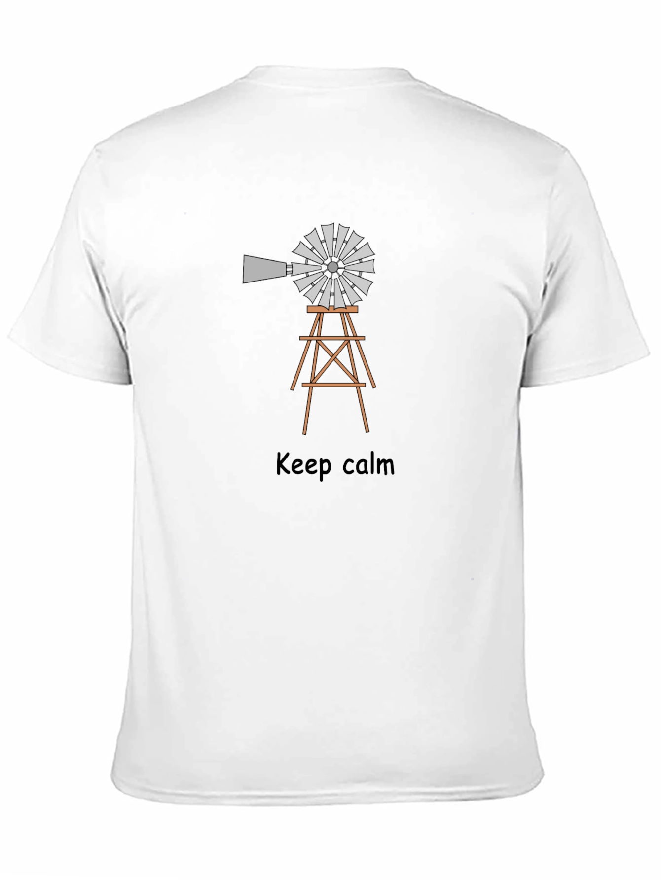 Black Keep Calm Windmill Tee - Novelty Graphic T-Shirt view 11