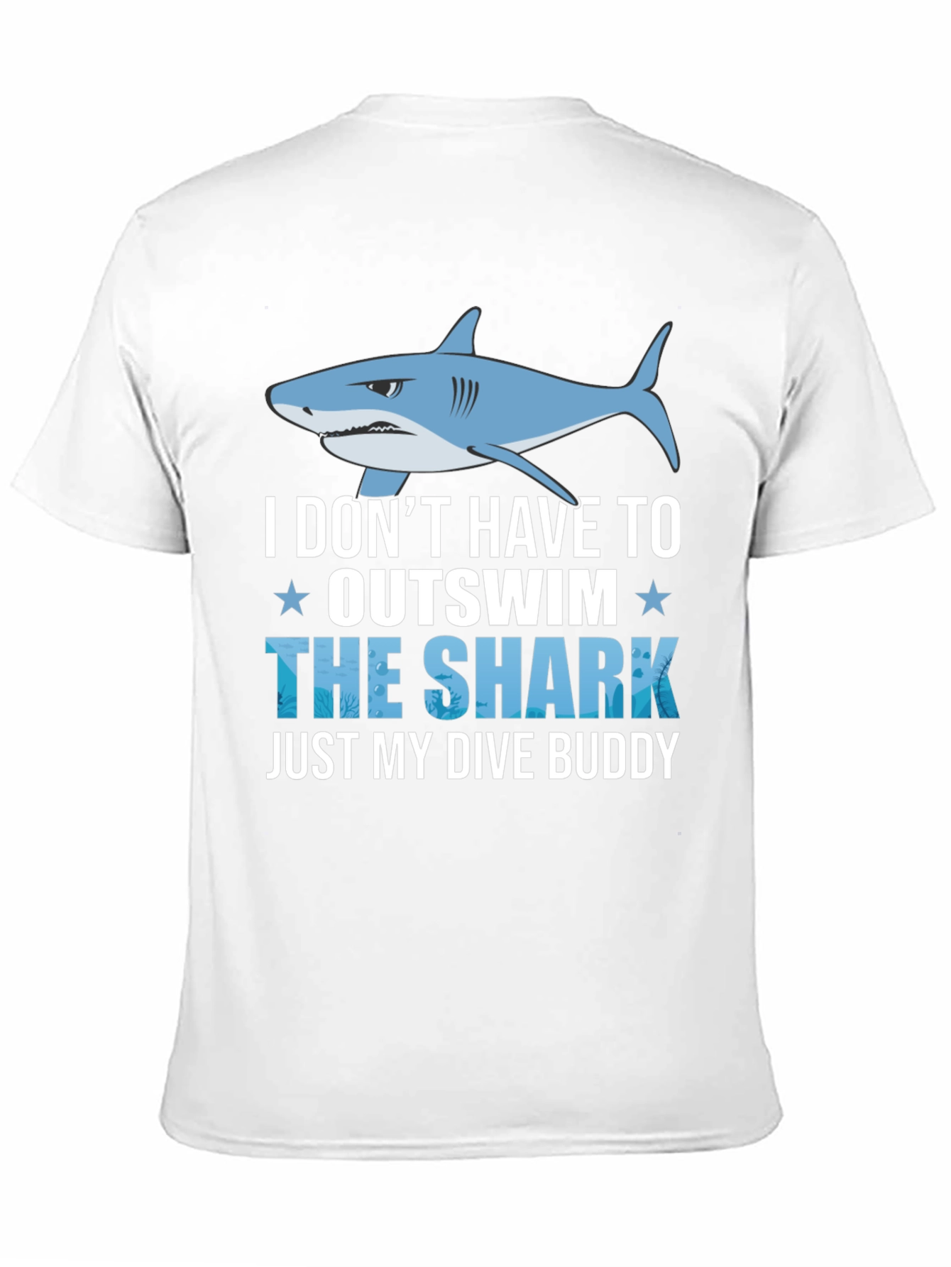 Black Funny Dive Buddy Shark T-Shirt view 11
