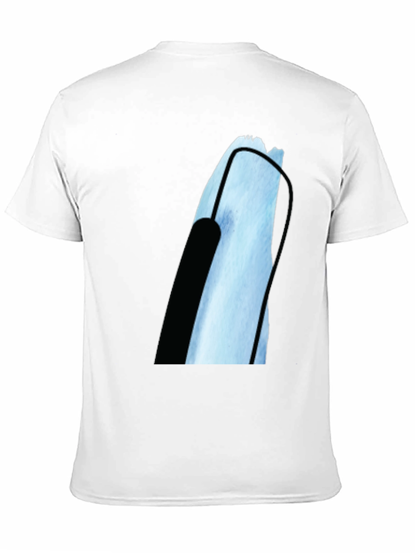 Black Modern Black T-Shirt with Abstract Graphic Print view 11