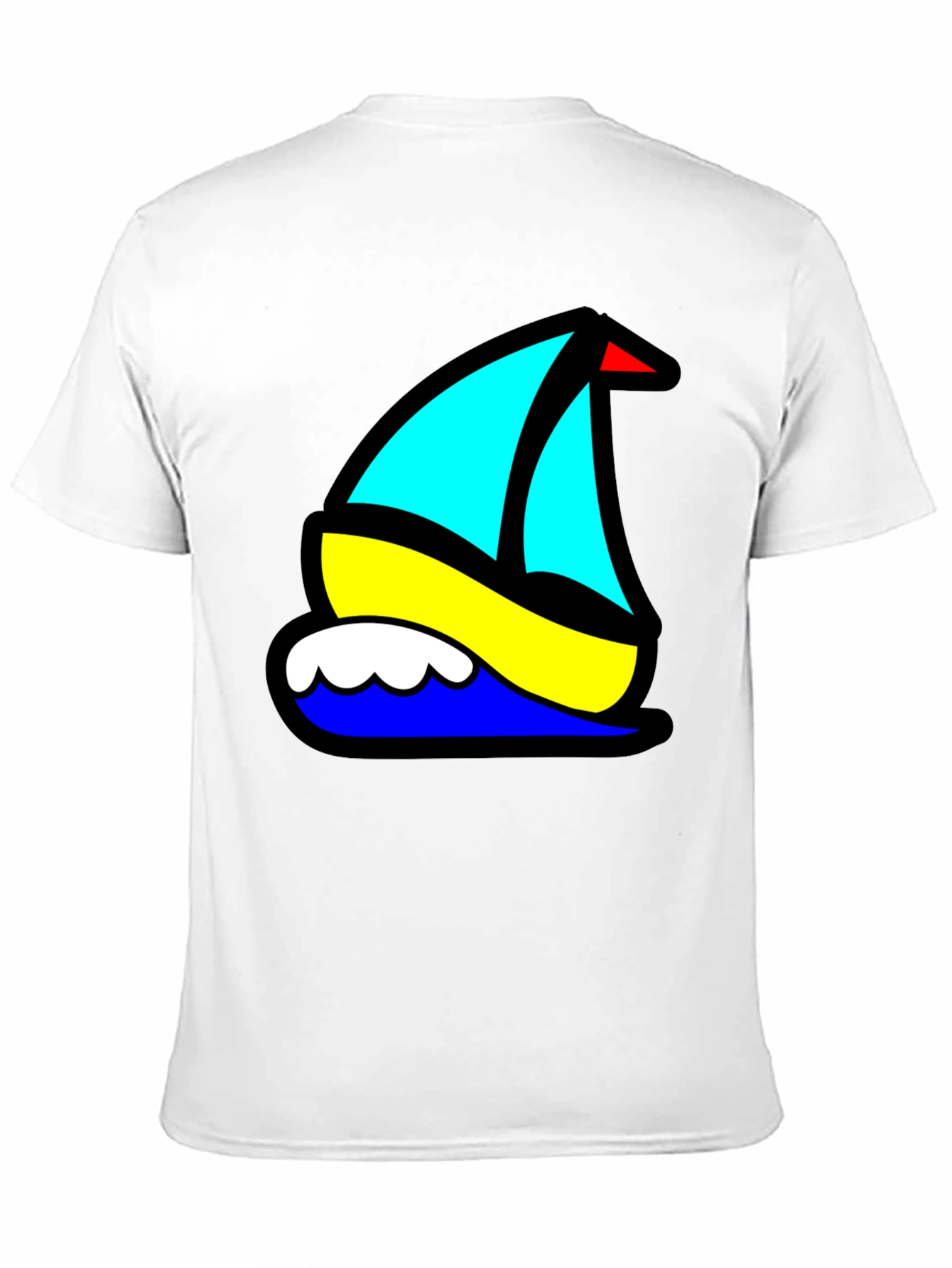 Black Nautical Sailboat Graphic Tee - Black Cotton Blend view 11