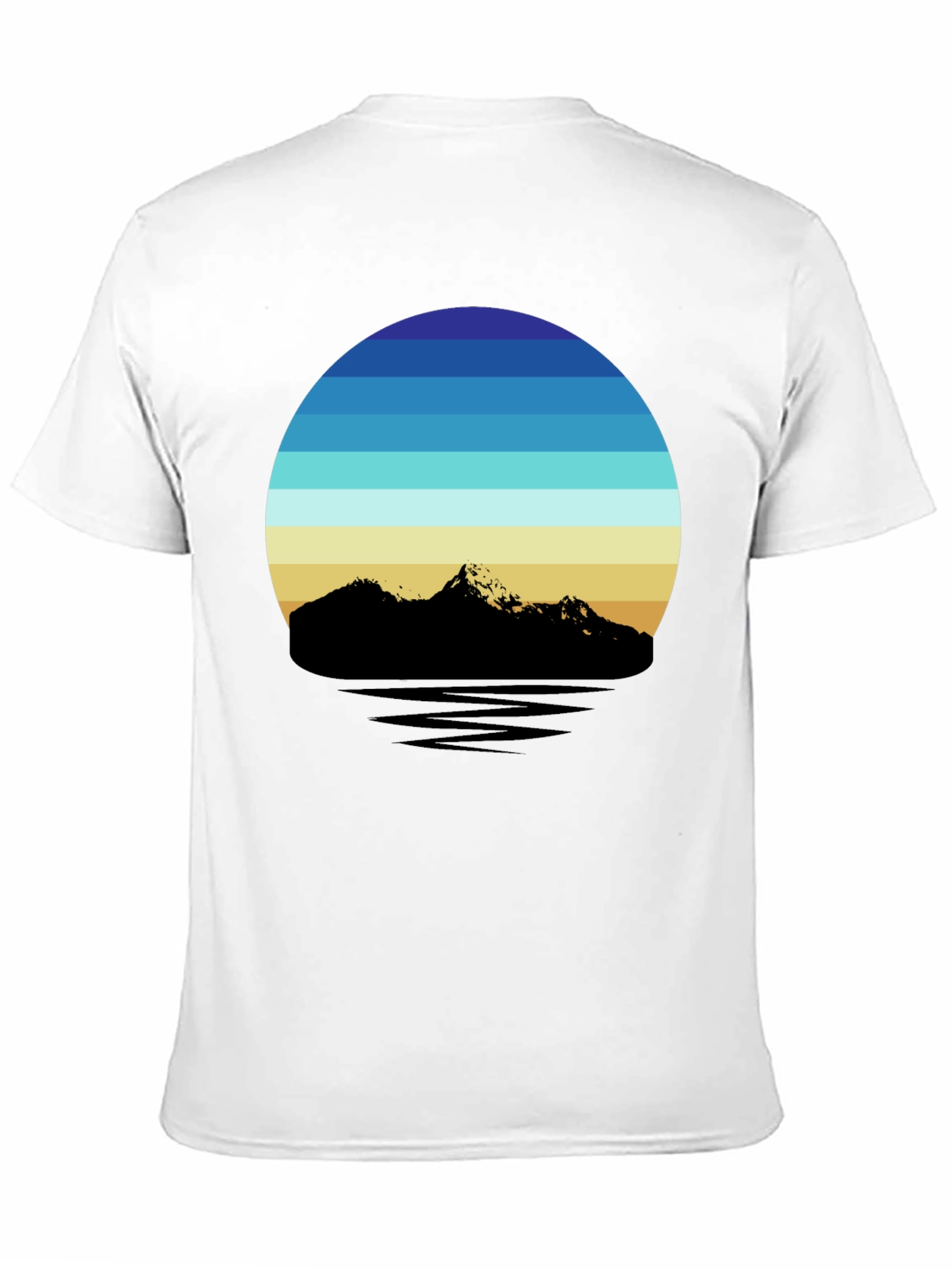 Black Retro Mountainscape T-Shirt view 11
