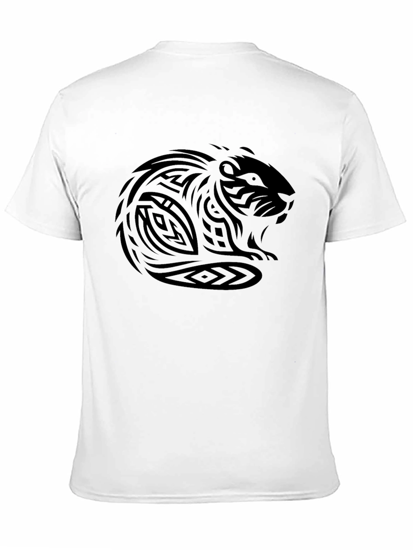 Black Tribal Beaver Graphic Black T-Shirt view 11